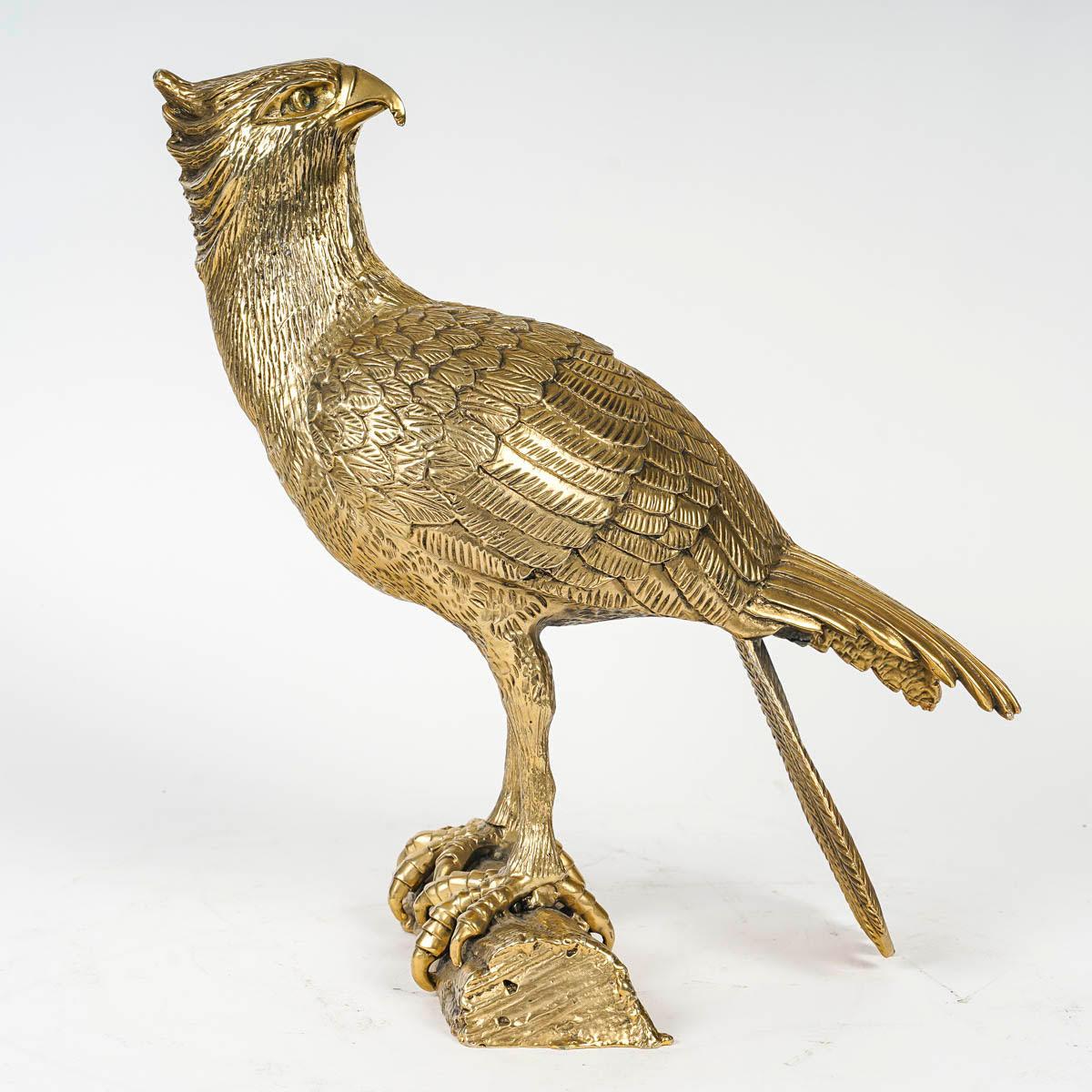 Large Sculpture of an Eagle in Silver Plated Metal, 20th Century. In Good Condition For Sale In Saint-Ouen, FR