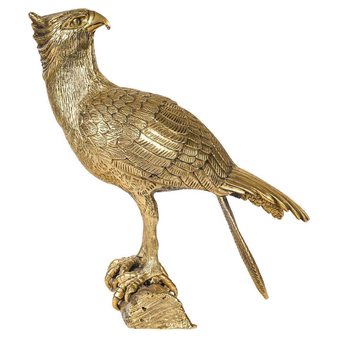 Large Sculpture of an Eagle in Silver Plated Metal, 20th Century.
