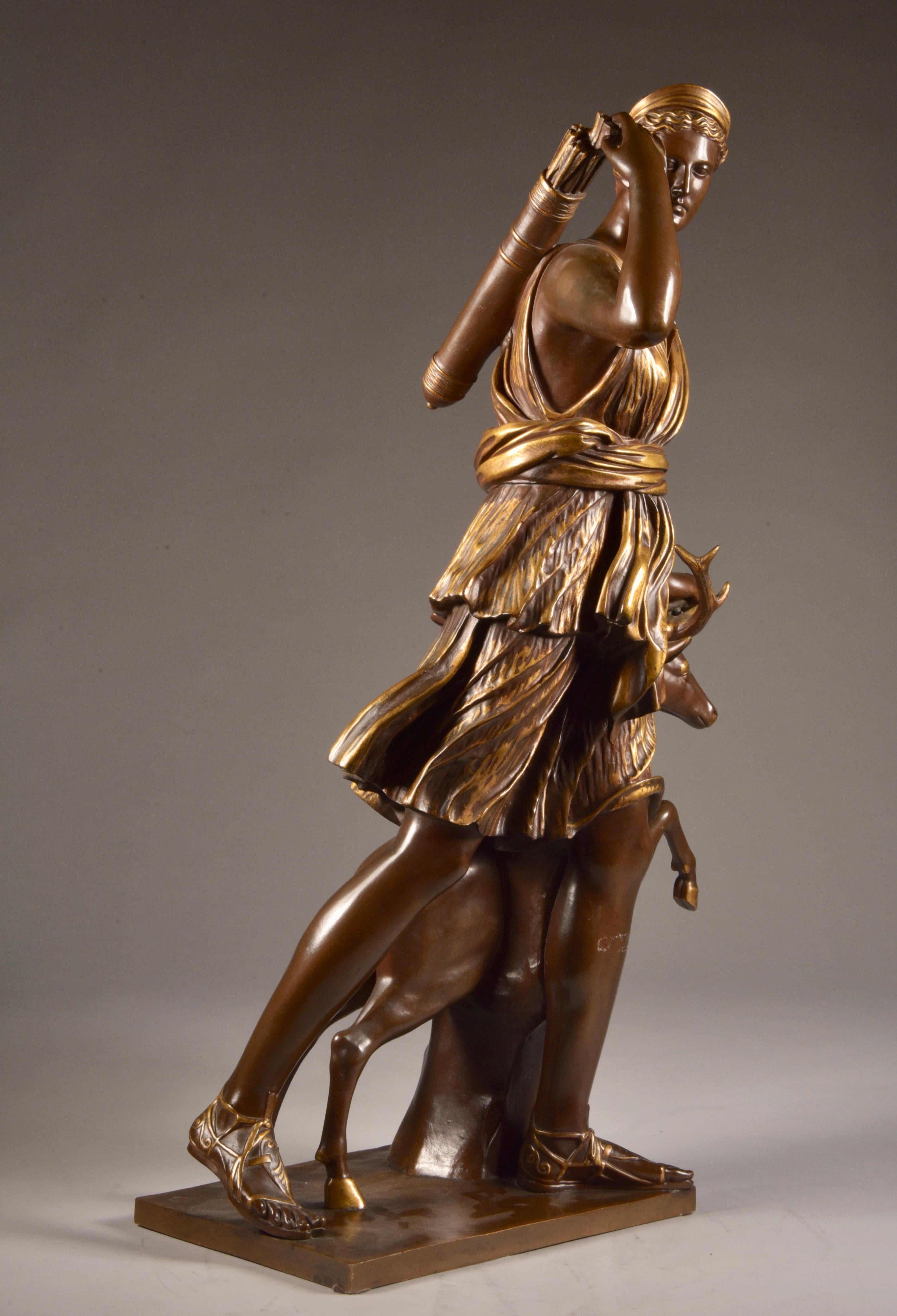 Large Sculpture of Diana the Huntress, F. Barbedienne & A. Collas, 19th Century For Sale 3