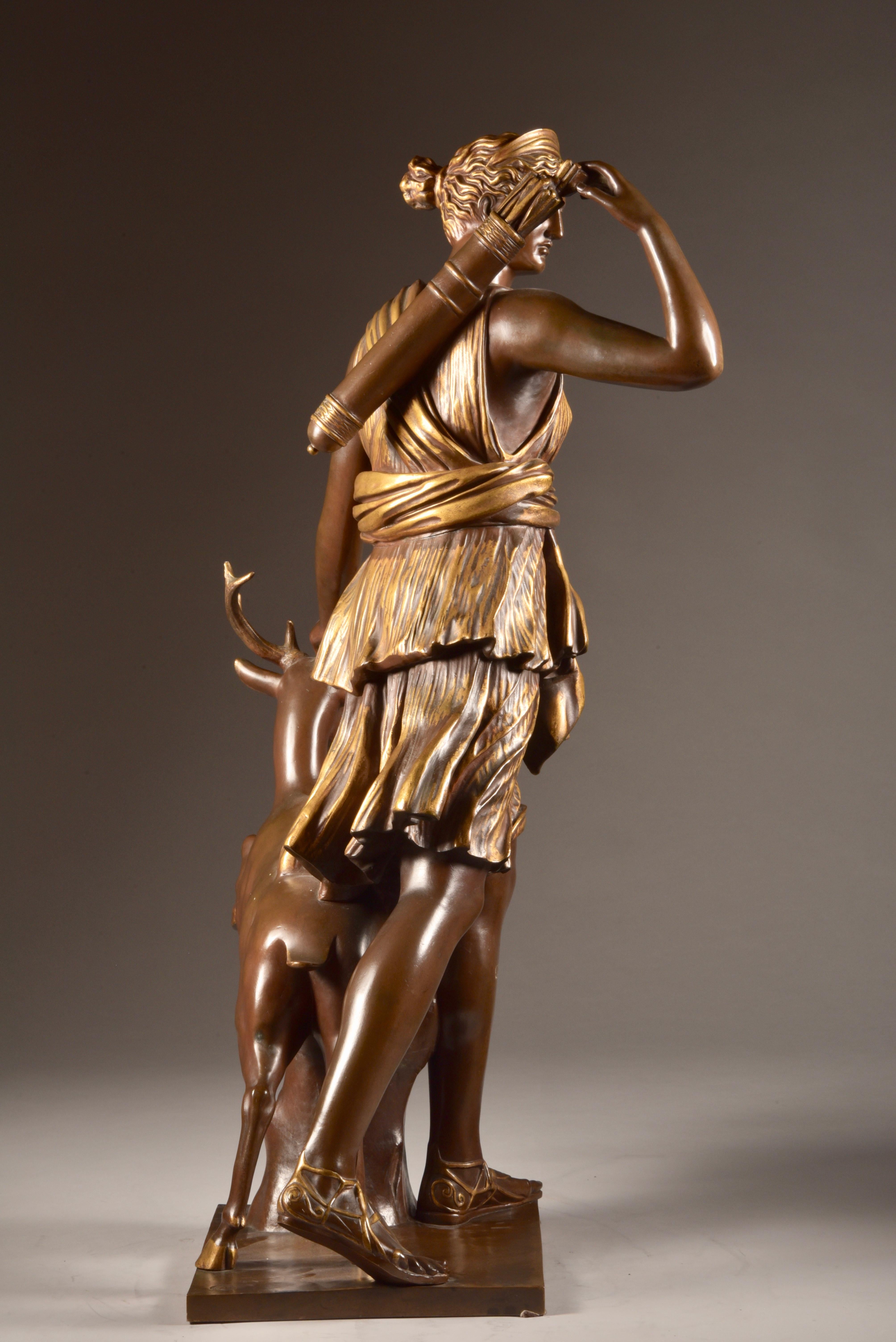 Large Sculpture of Diana the Huntress, F. Barbedienne & A. Collas, 19th Century For Sale 5