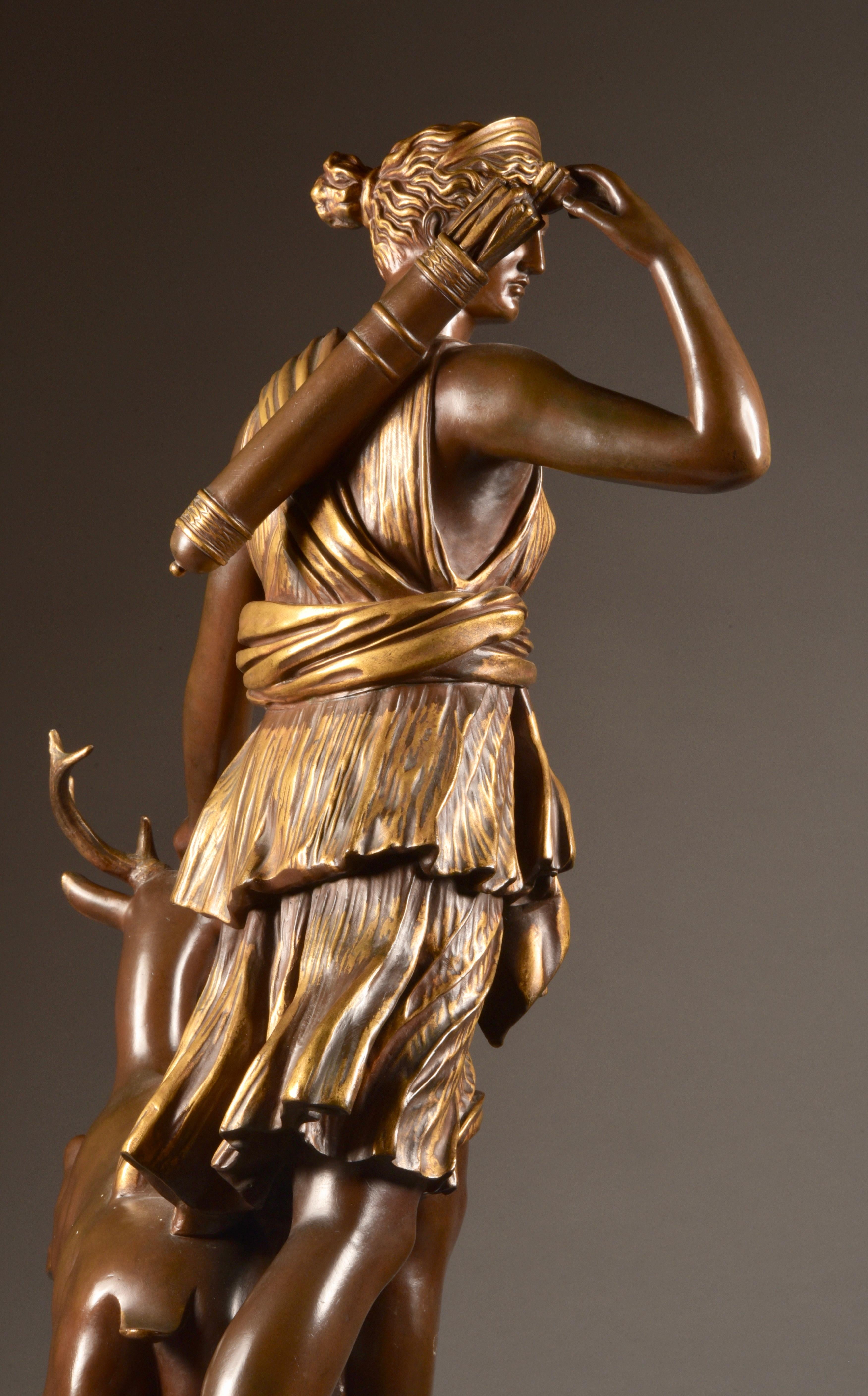 Large Sculpture of Diana the Huntress, F. Barbedienne & A. Collas, 19th Century For Sale 6
