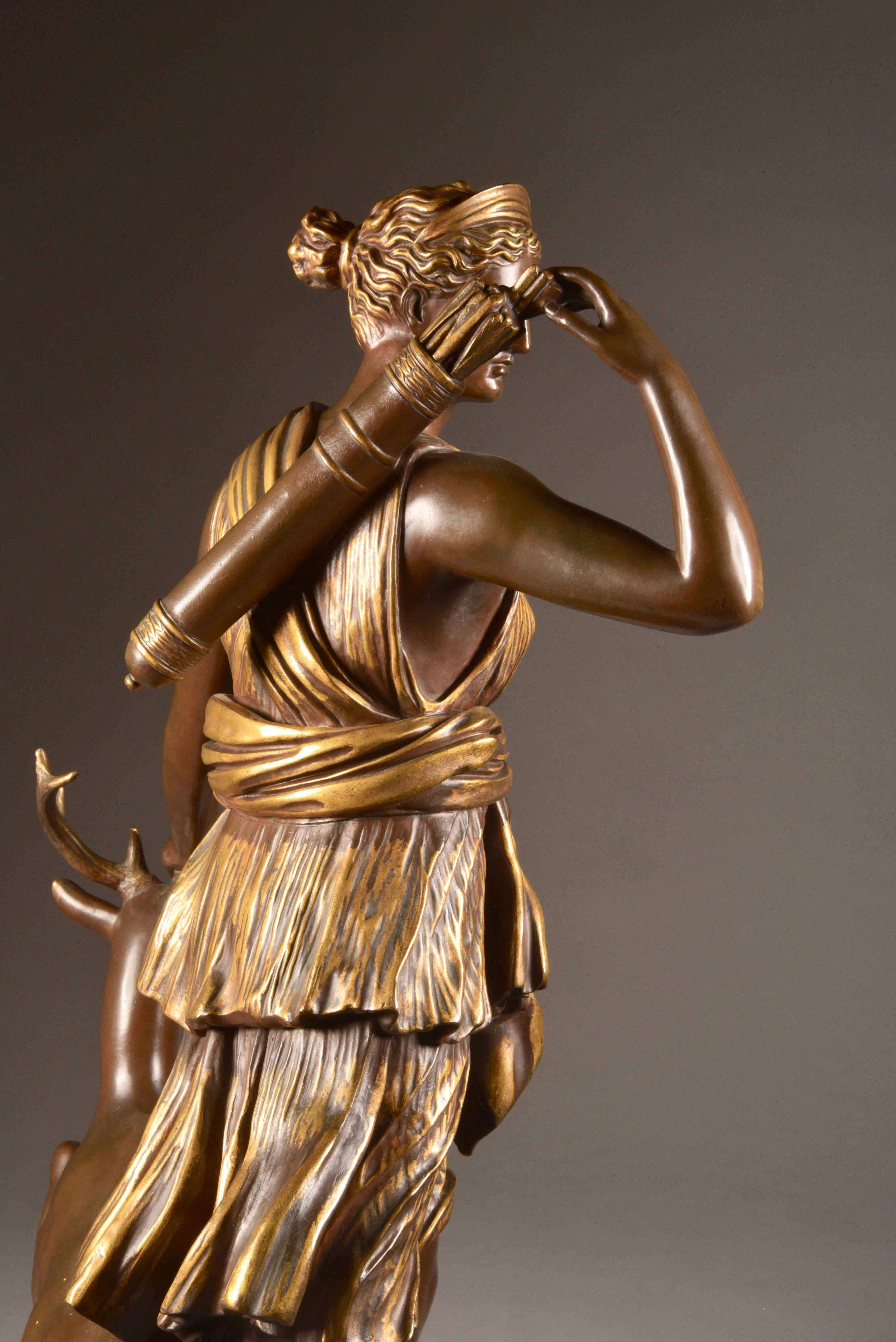 Large Sculpture of Diana the Huntress, F. Barbedienne & A. Collas, 19th Century For Sale 8