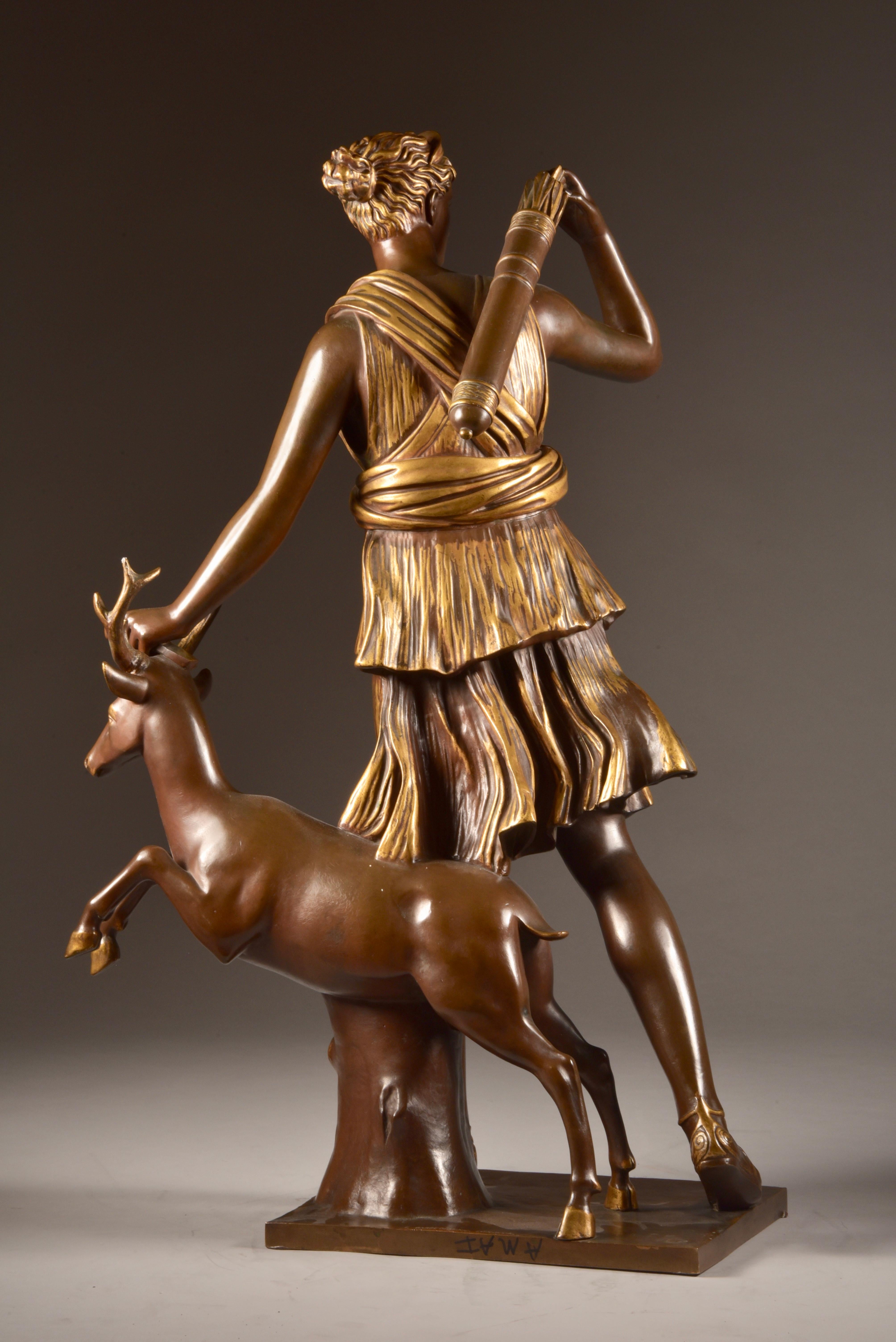 Large Sculpture of Diana the Huntress, F. Barbedienne & A. Collas, 19th Century For Sale 10