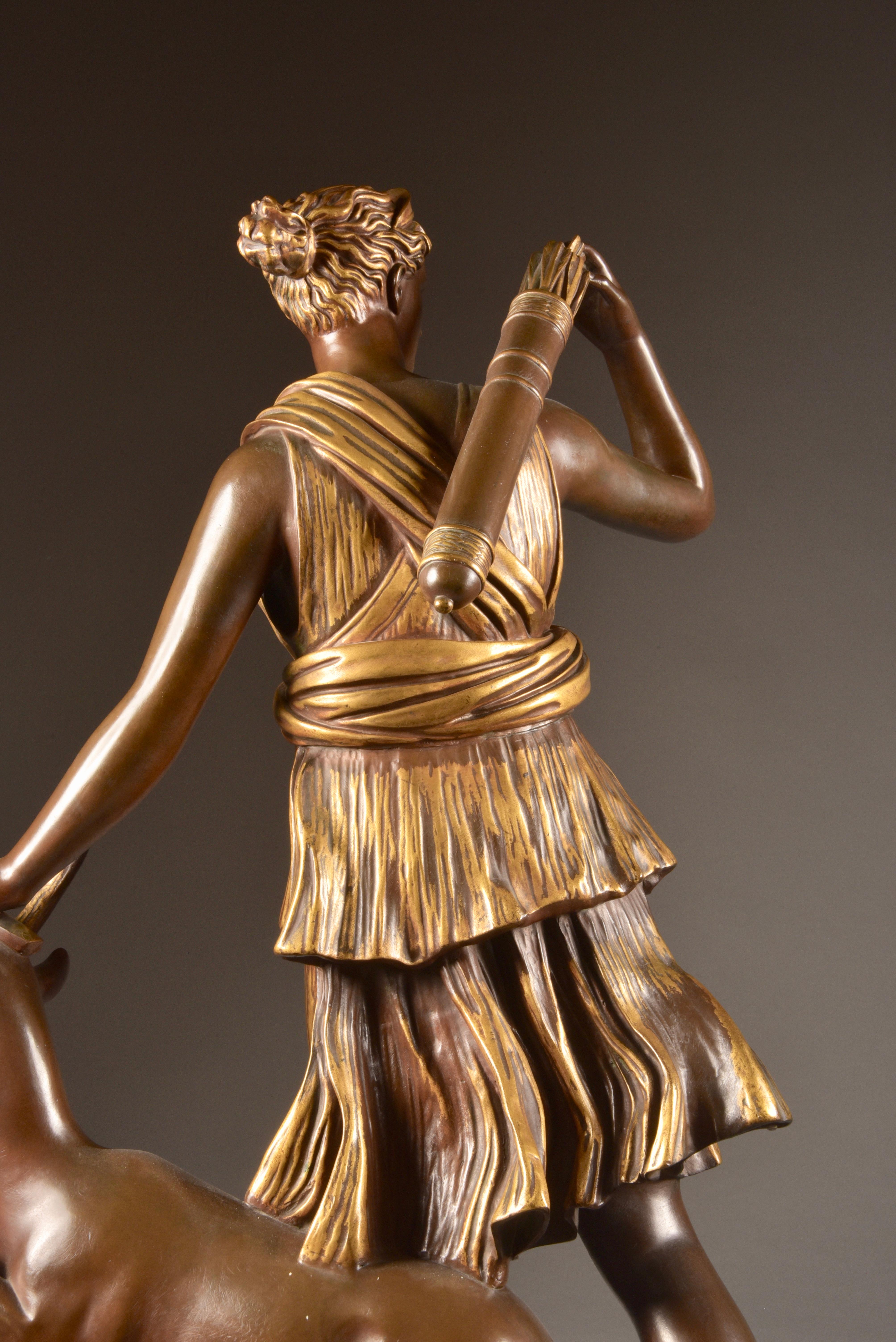 Large Sculpture of Diana the Huntress, F. Barbedienne & A. Collas, 19th Century For Sale 11