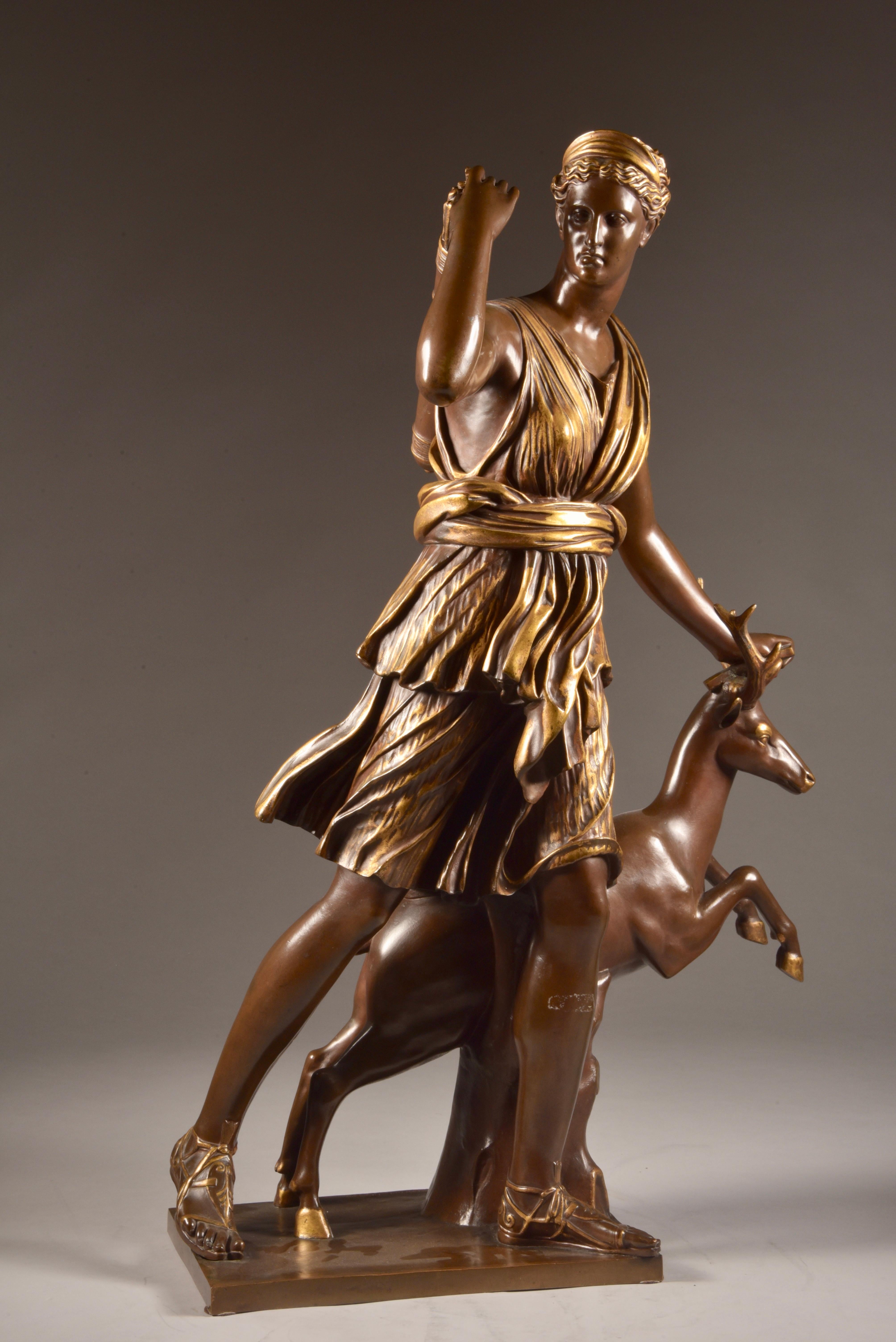 Large Sculpture of Diana the Huntress, F. Barbedienne & A. Collas, 19th Century For Sale 2