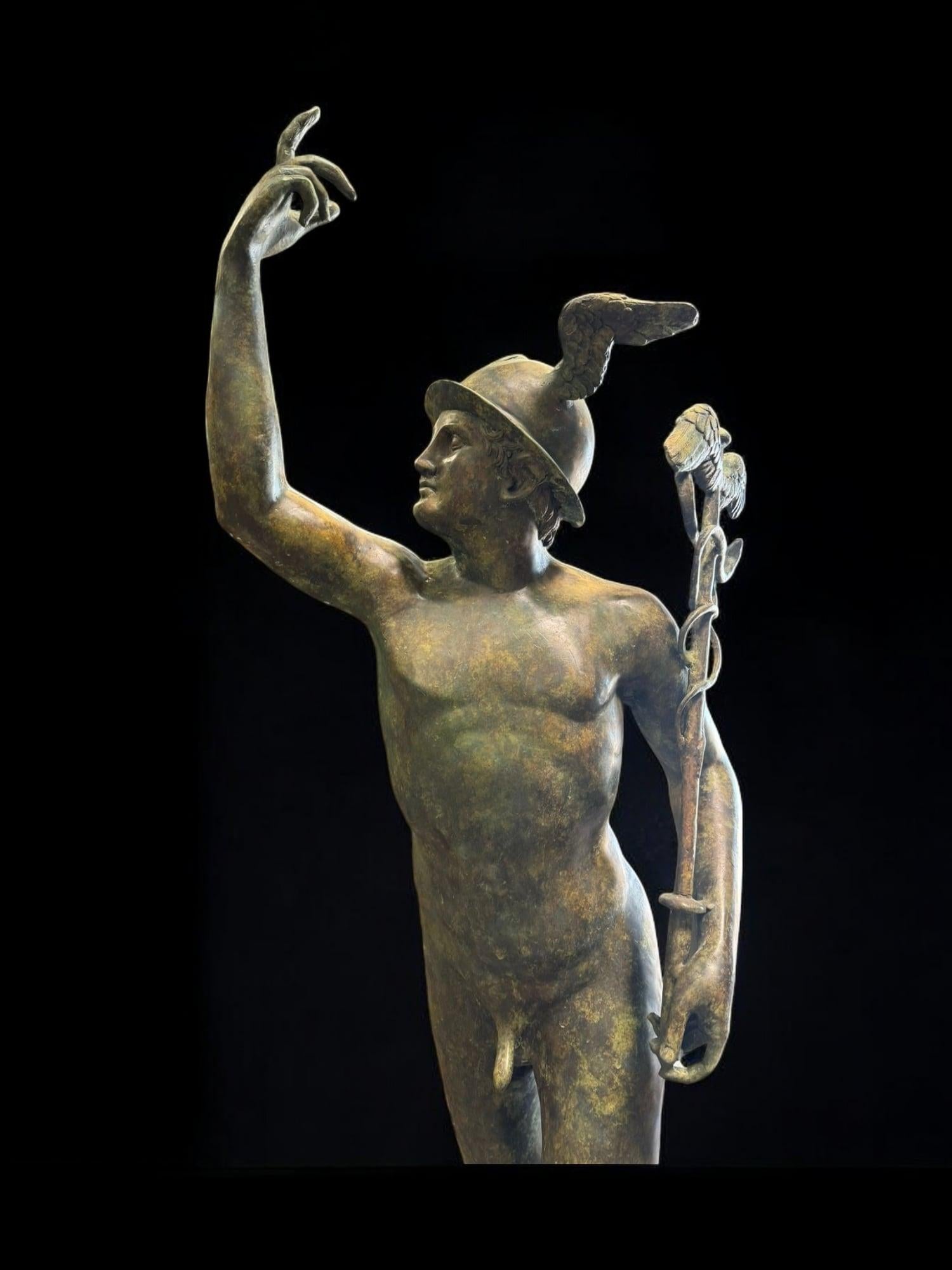 Large Sculpture of Mercury - 190 cm - Roman Style in vendita 8