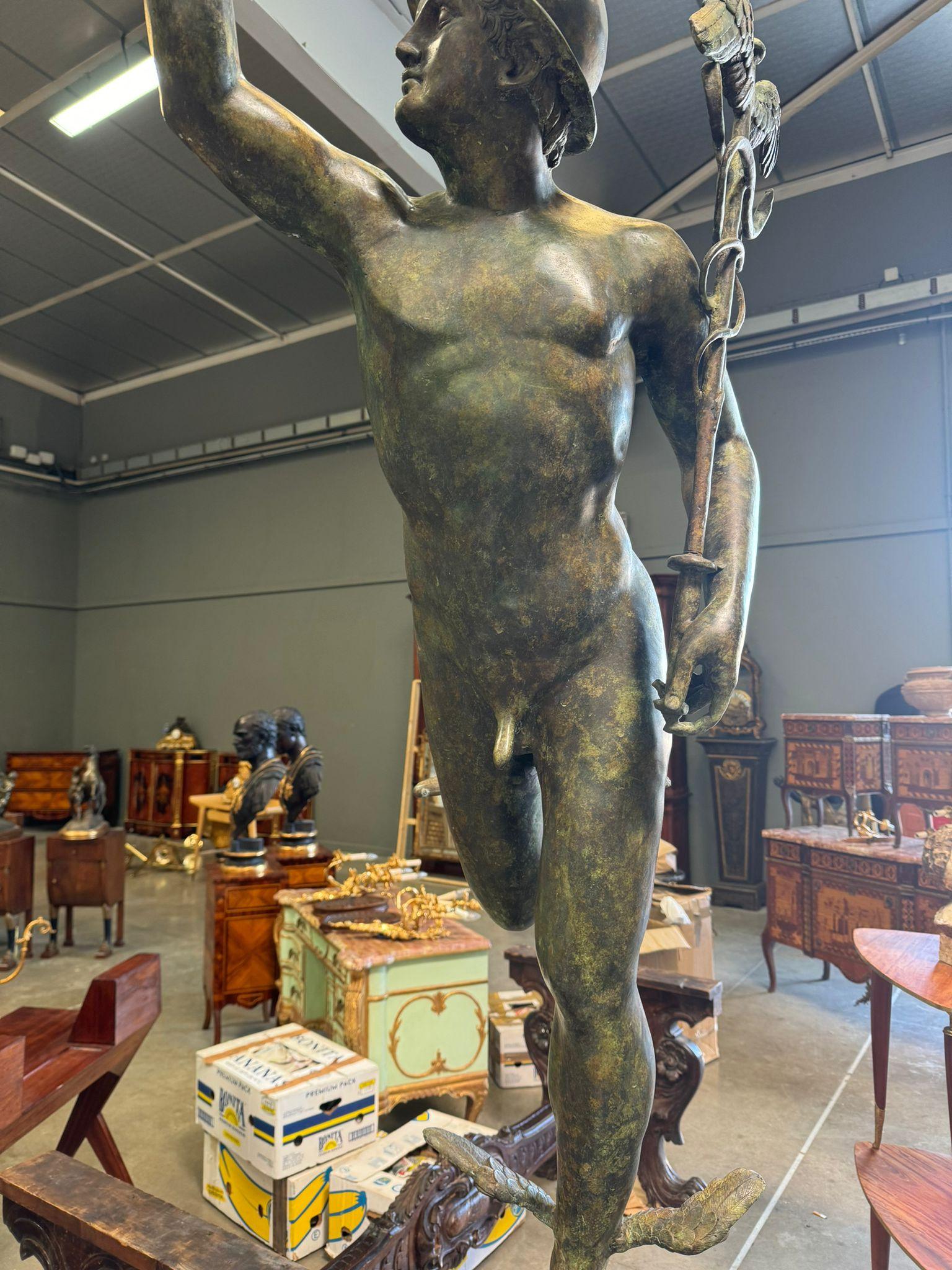 Bronzo Large Sculpture of Mercury - 190 cm - Roman Style in vendita