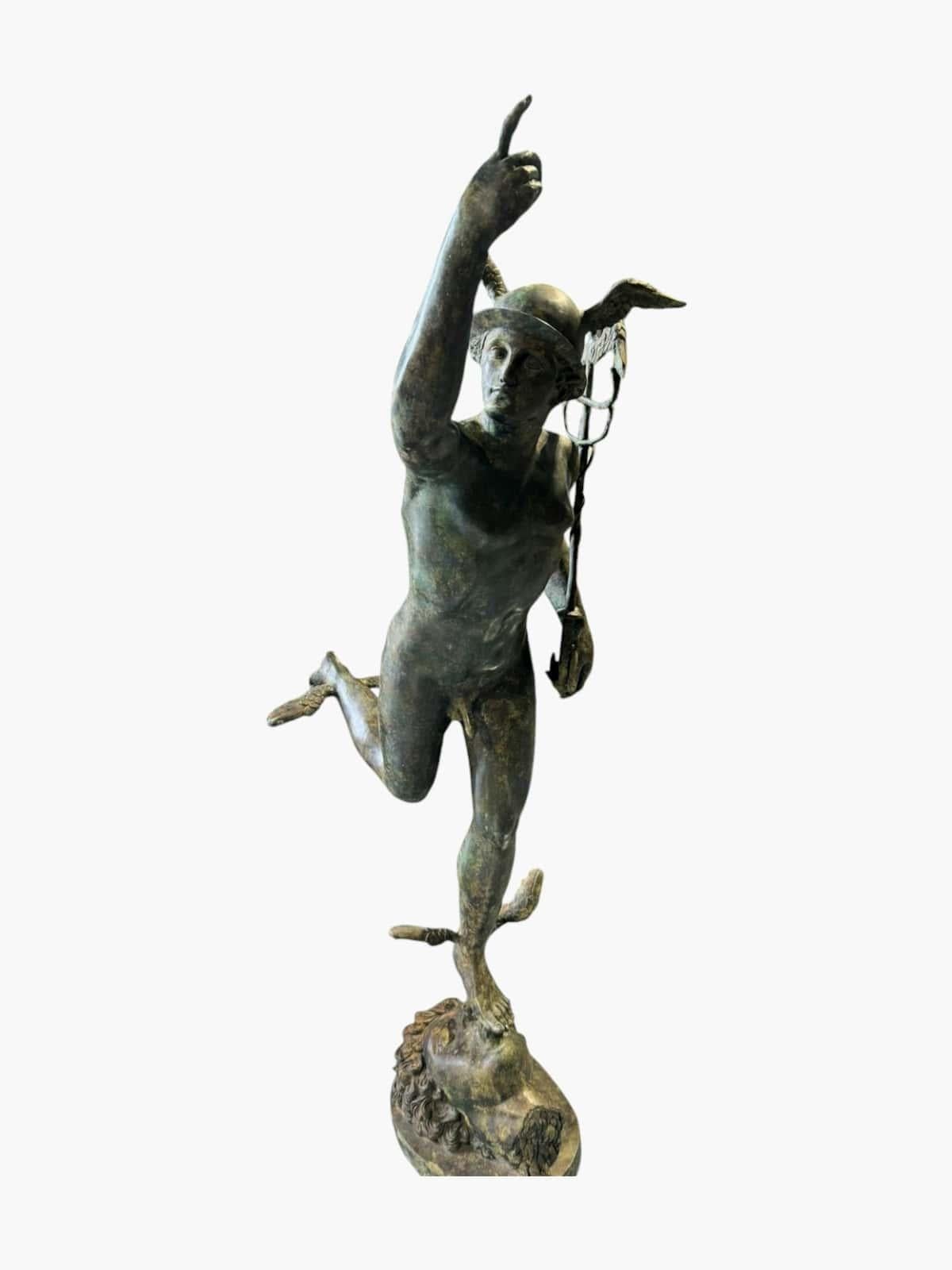 Large Sculpture of Mercury - 190 cm - Roman Style in vendita 3