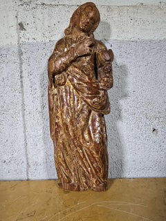 Large Sculpture of the Virgin Mary from the 16th Century Dimensions: 98x35x25 cm