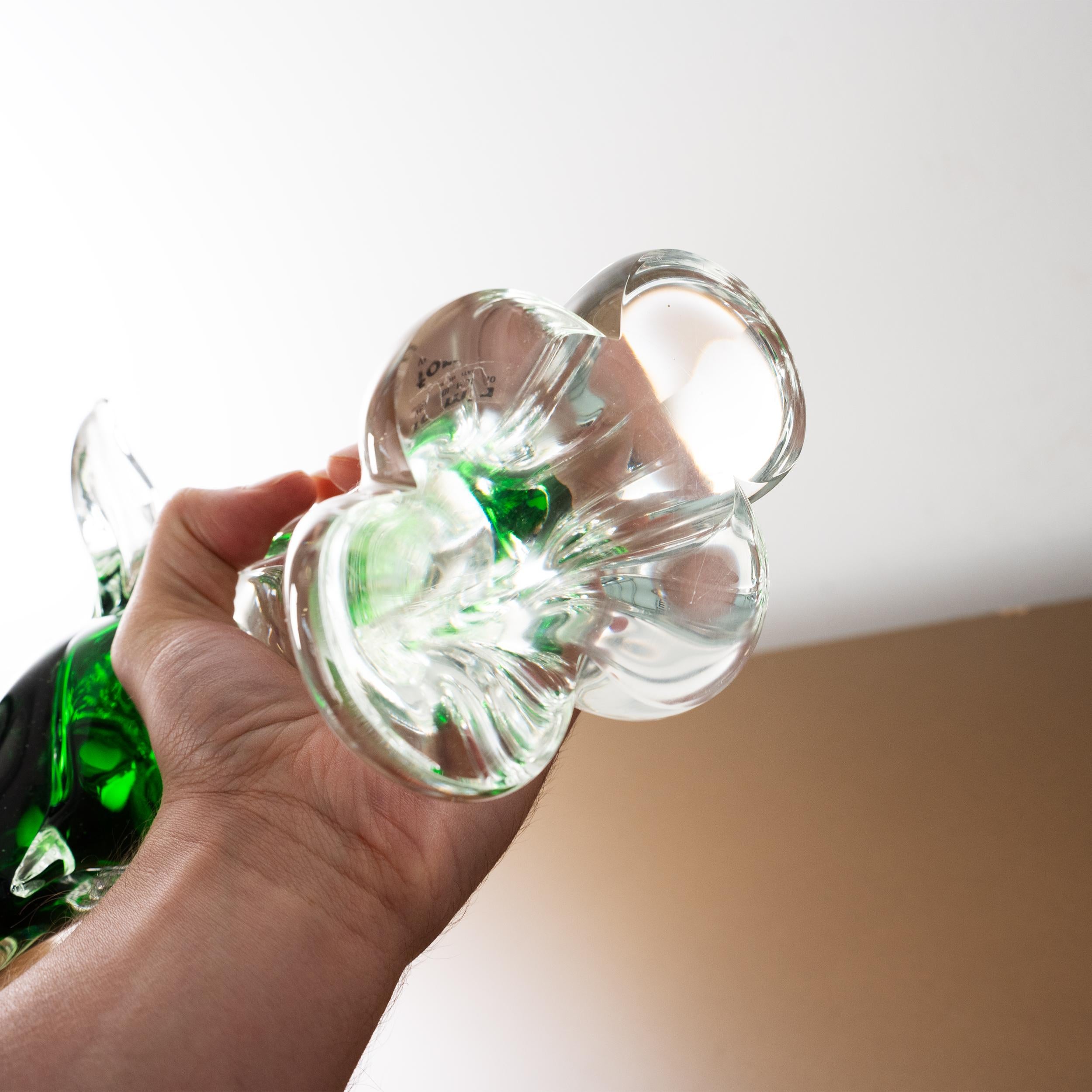 Große Skulptur Jahrgang Murano Glas grün Schwertfisch künstlerischen Italien auf Lager im Angebot 3