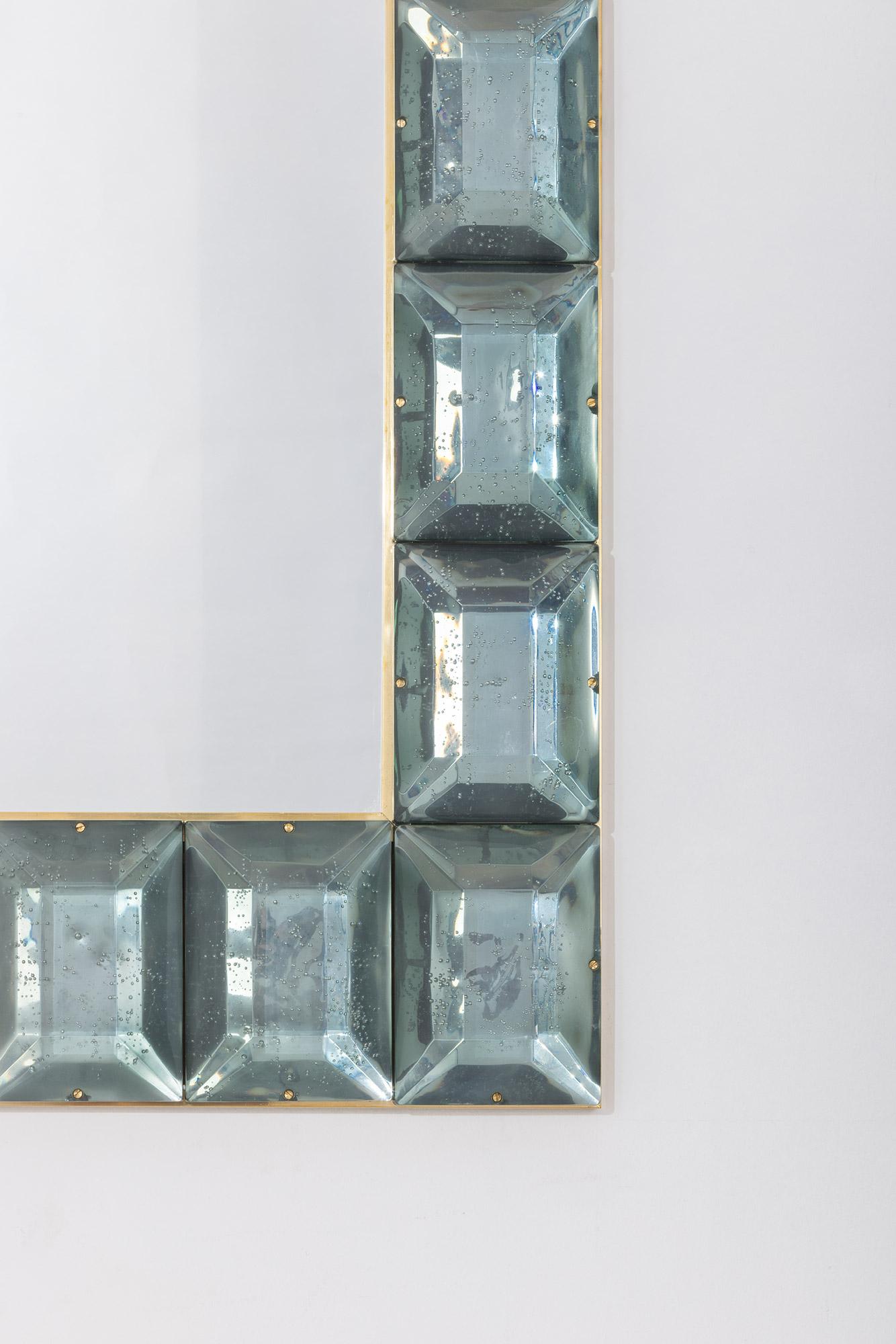 diamond cut glass mirror