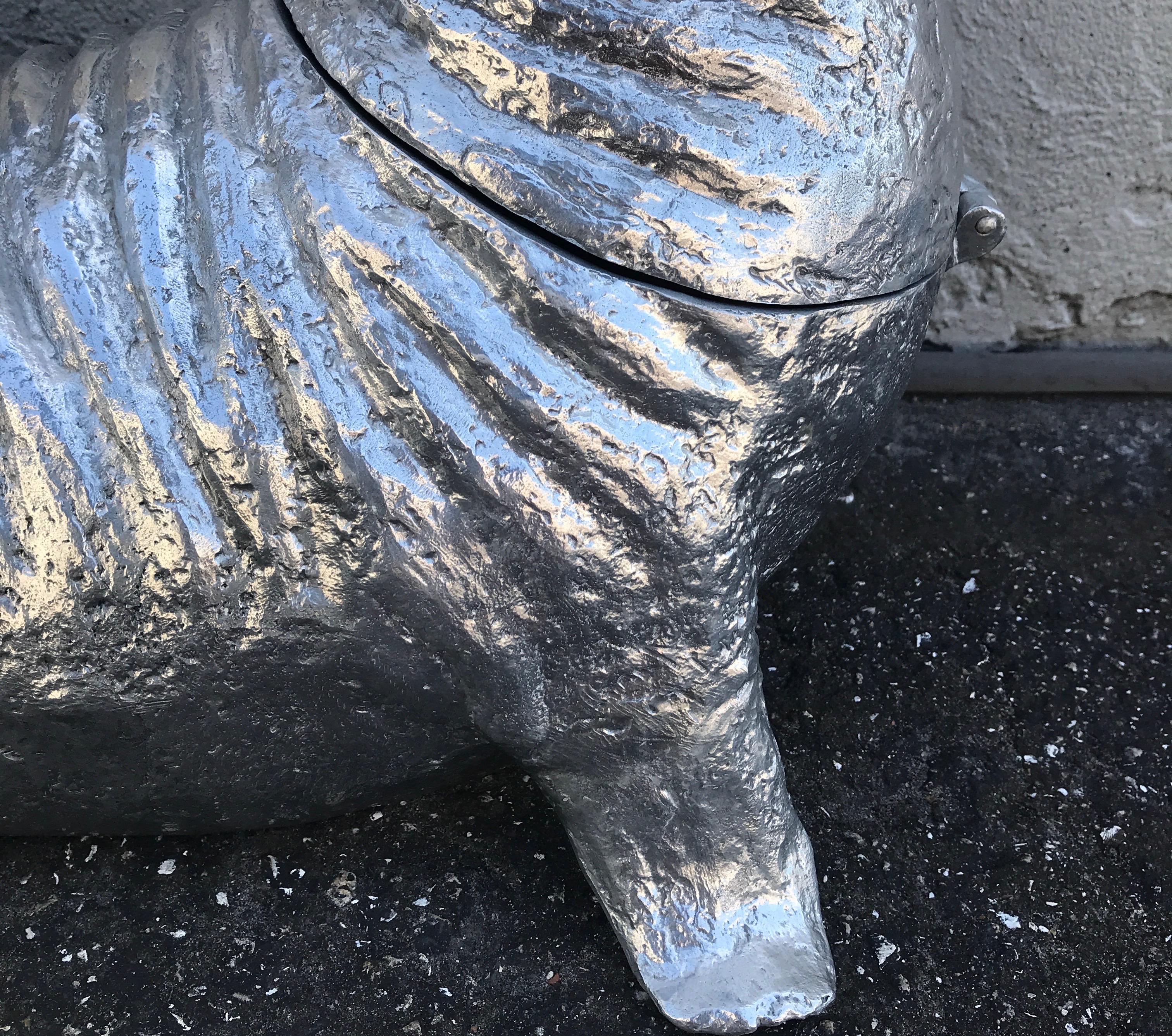 Aluminum Large Sea Lion Cooler/ Ice Bucket by Arthur Court For Sale