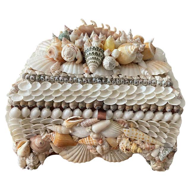 Shell Style Pair of Sea Shell Encrusted Roman Style Bust Sculptures For Sale at 1stDibs
