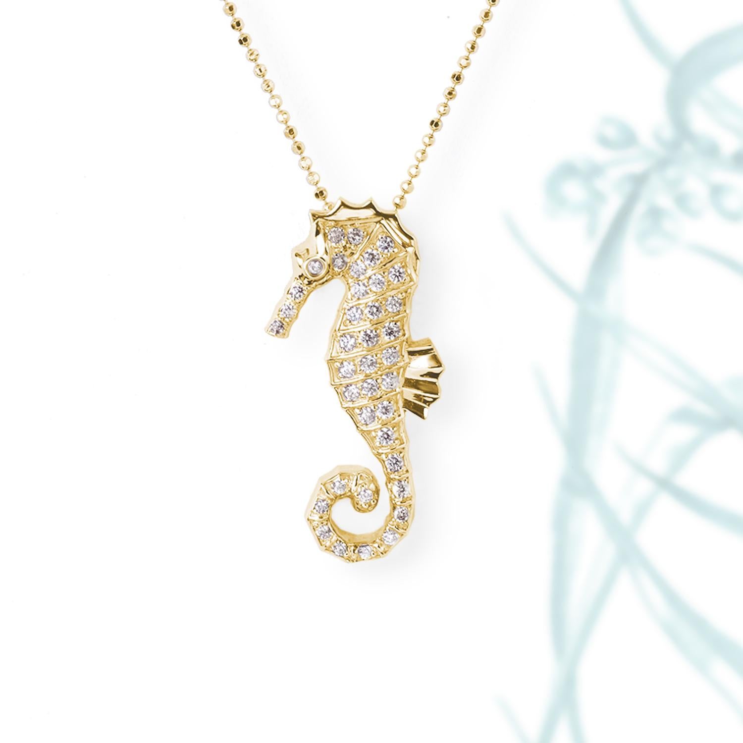 diamond seahorse necklace