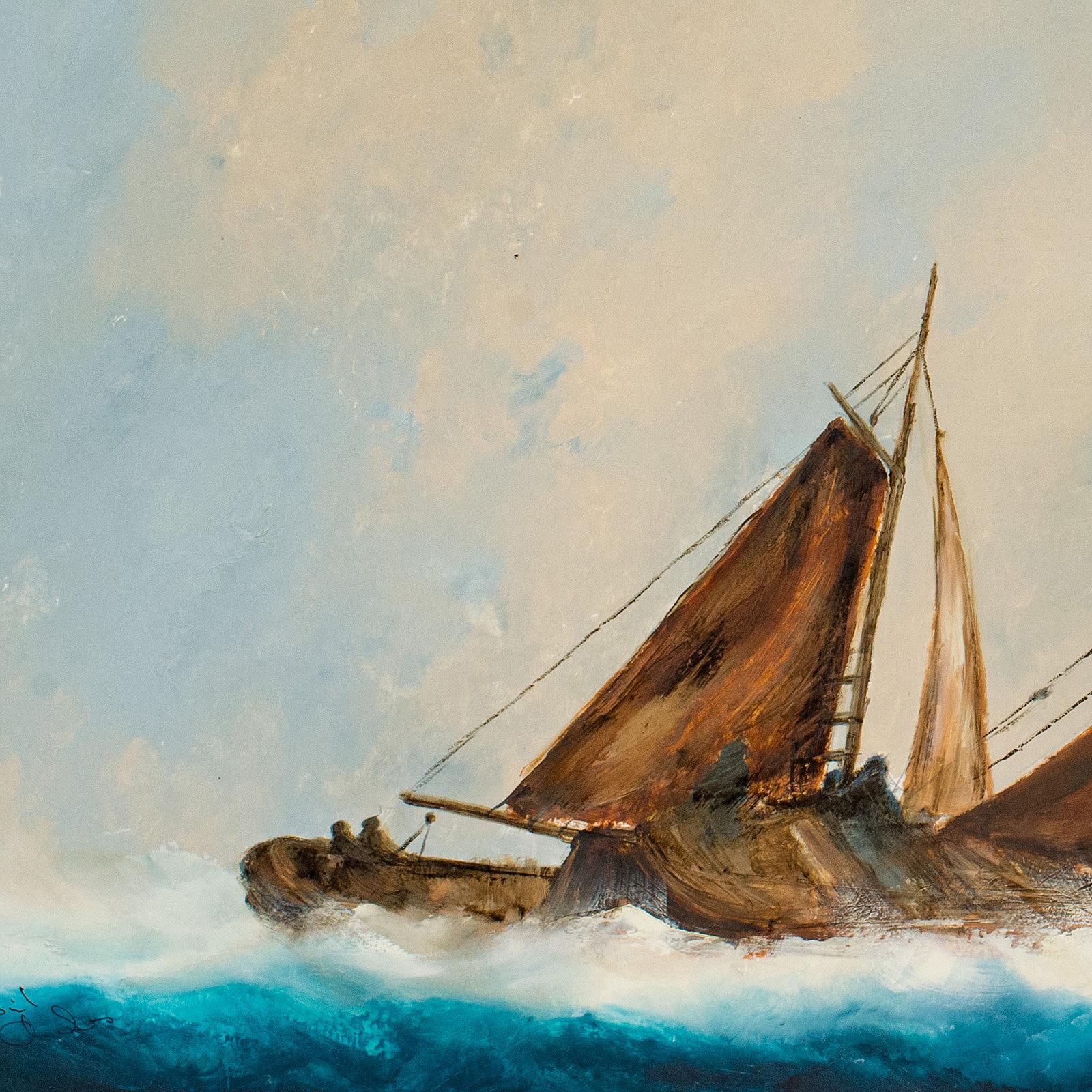 vintage boat painting