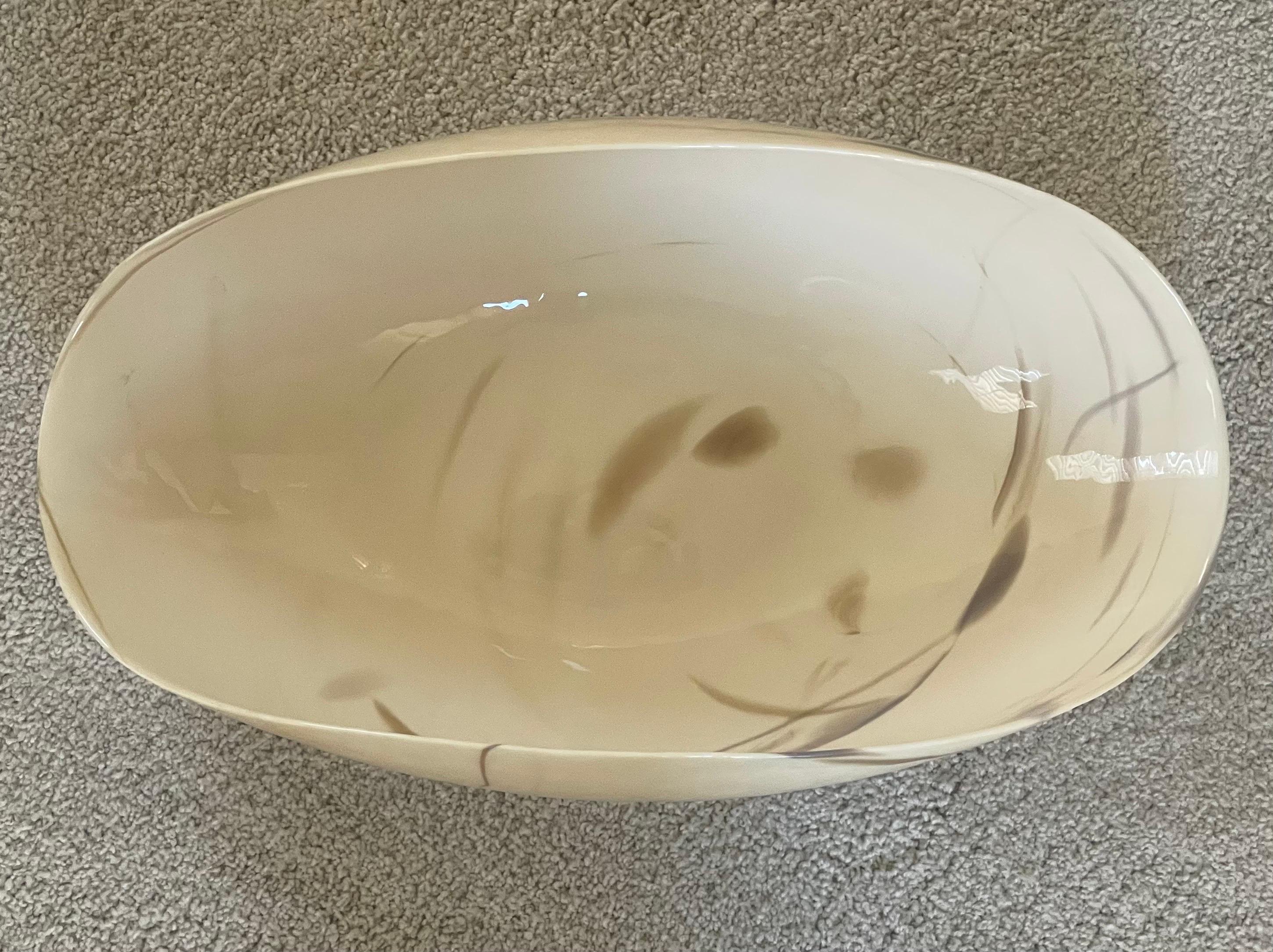 Verre brun Grand bol de centre de table en forme de « coquillage » de Yalos pour Murano Glass en vente