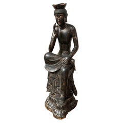 Large Seated Maitreya, Lacquered wWod, 20th Century