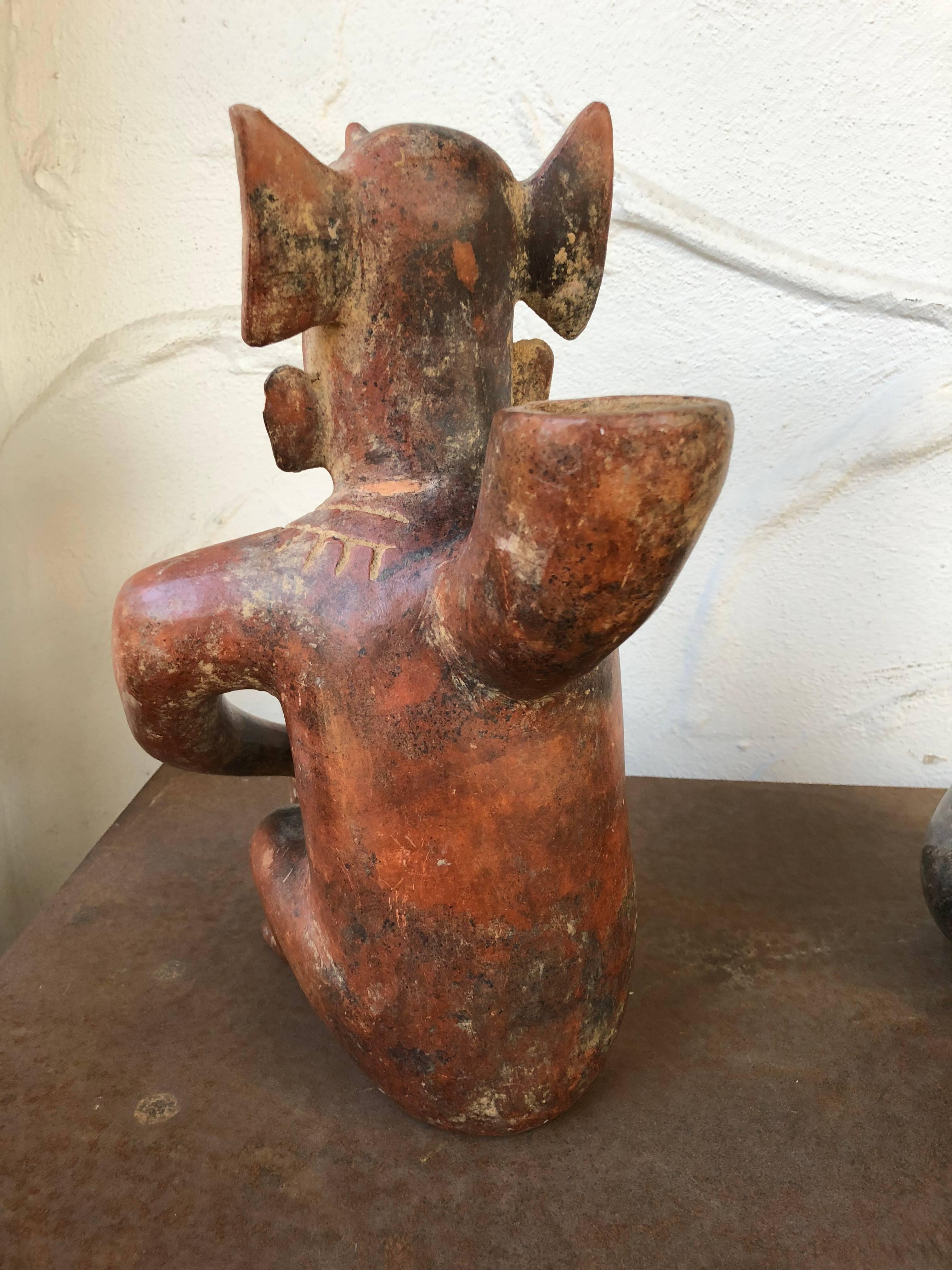 Mexican Large Seated Shaman Colima Figure 200 BC