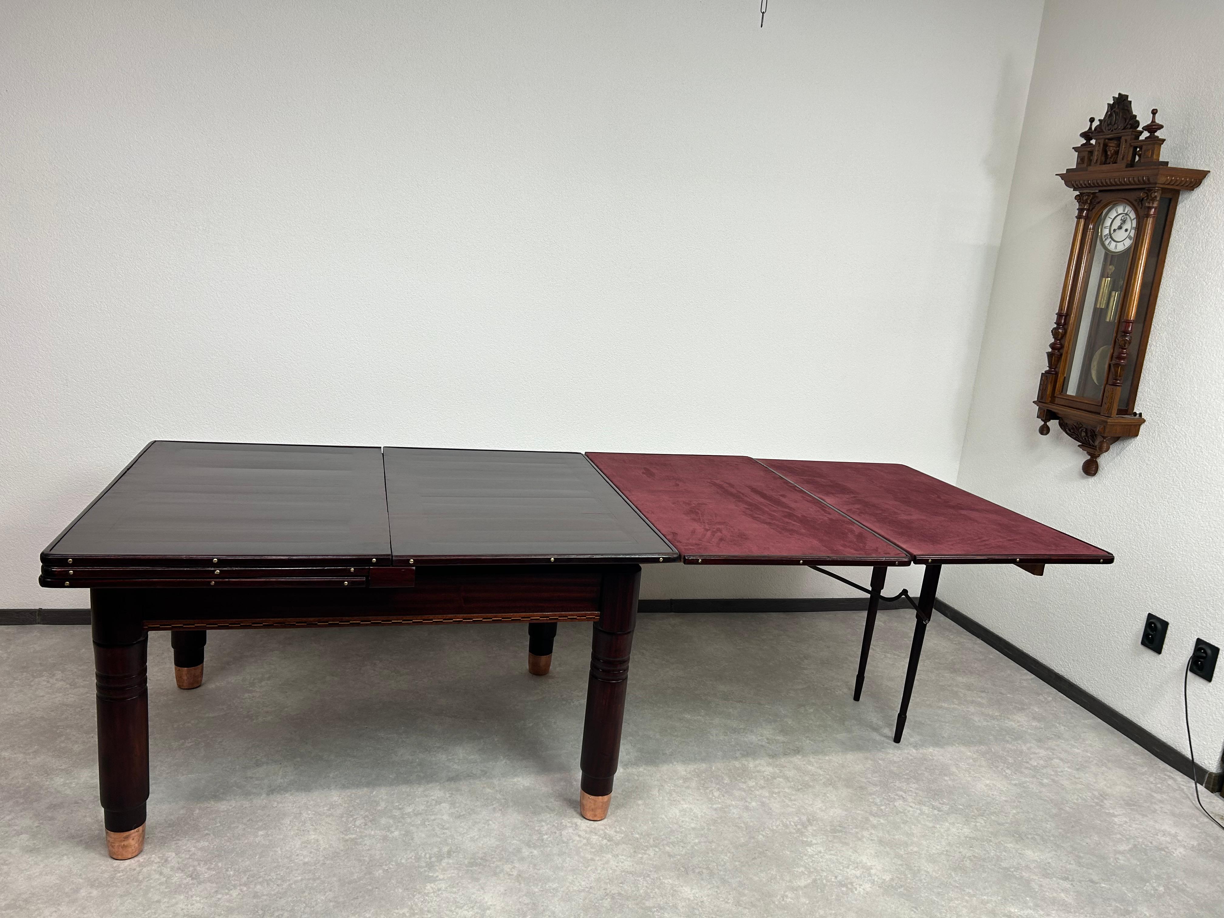 Large secession dining table by Karoly Lingel Budapest For Sale 3