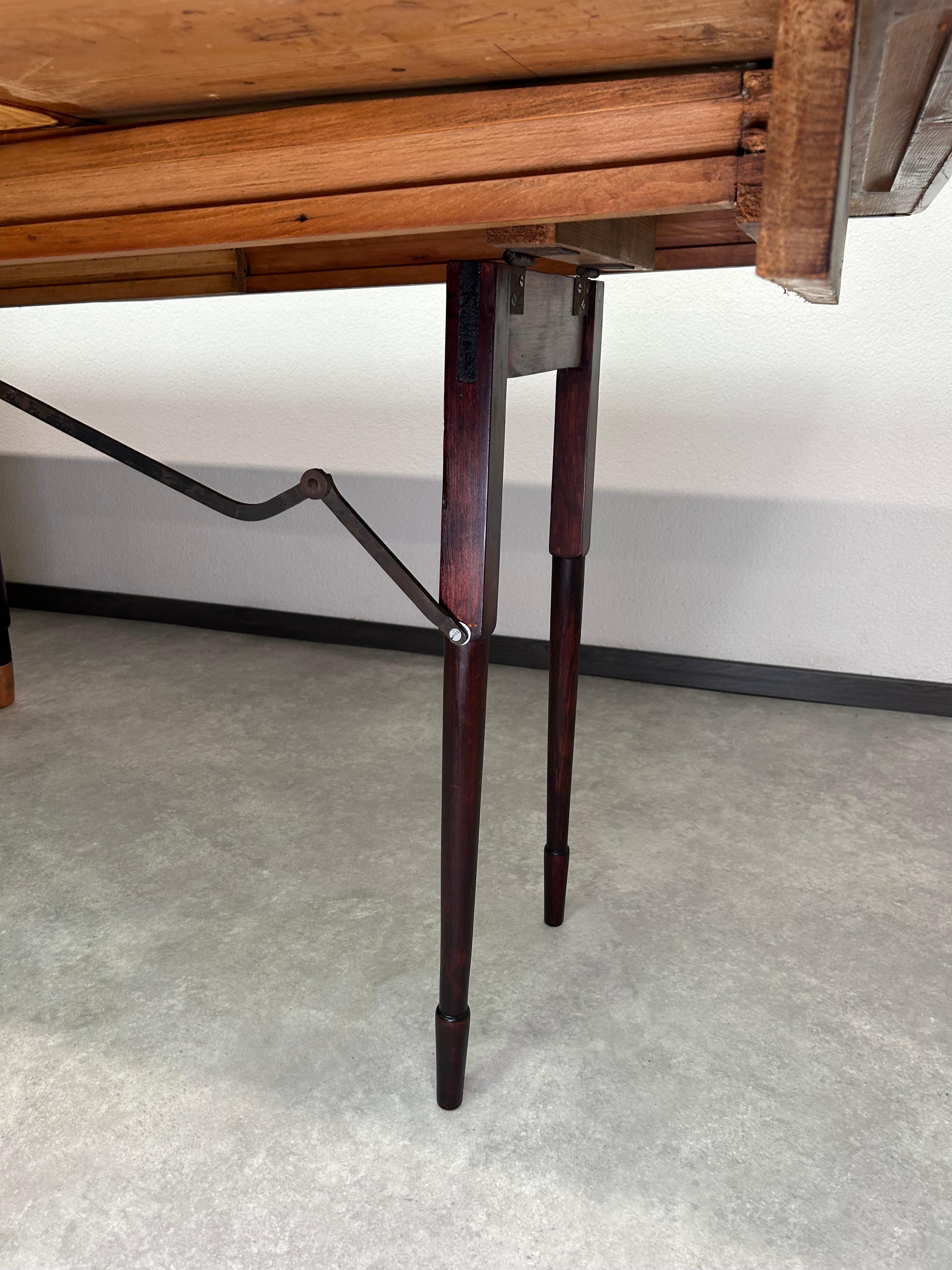 Large secession dining table by Karoly Lingel Budapest For Sale 5