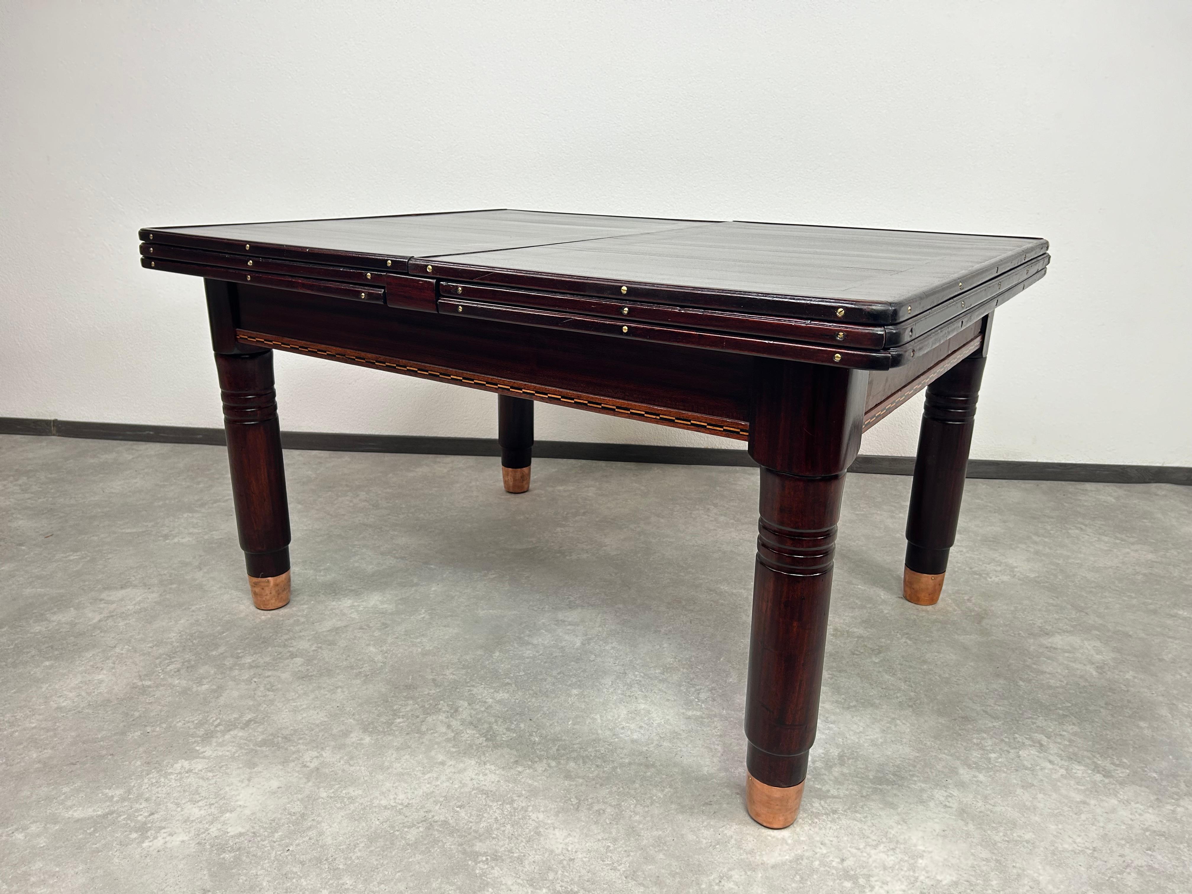 Large secession dining table by Karoly Lingel Budapest For Sale 7