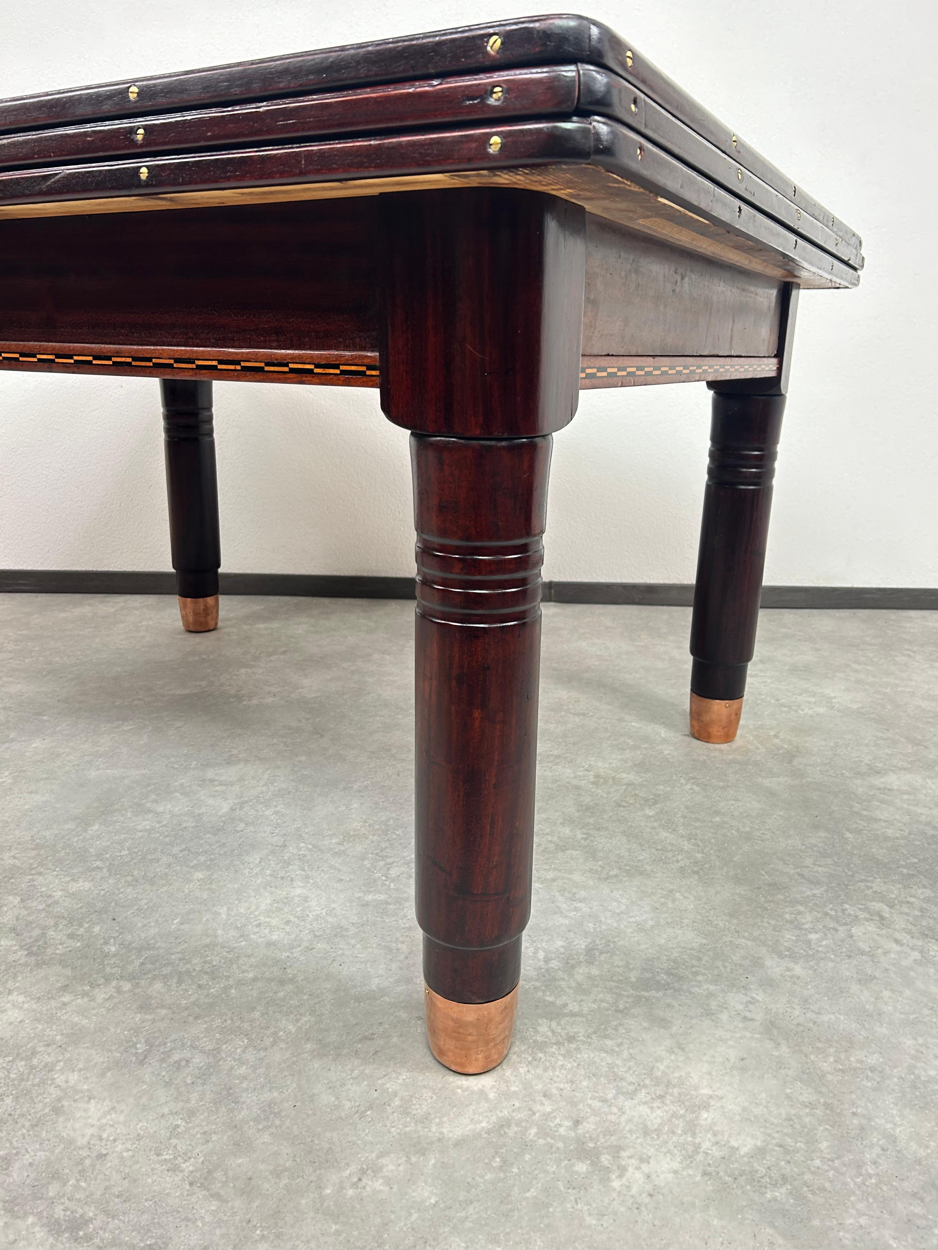 Large secession dining table by Karoly Lingel Budapest For Sale 8