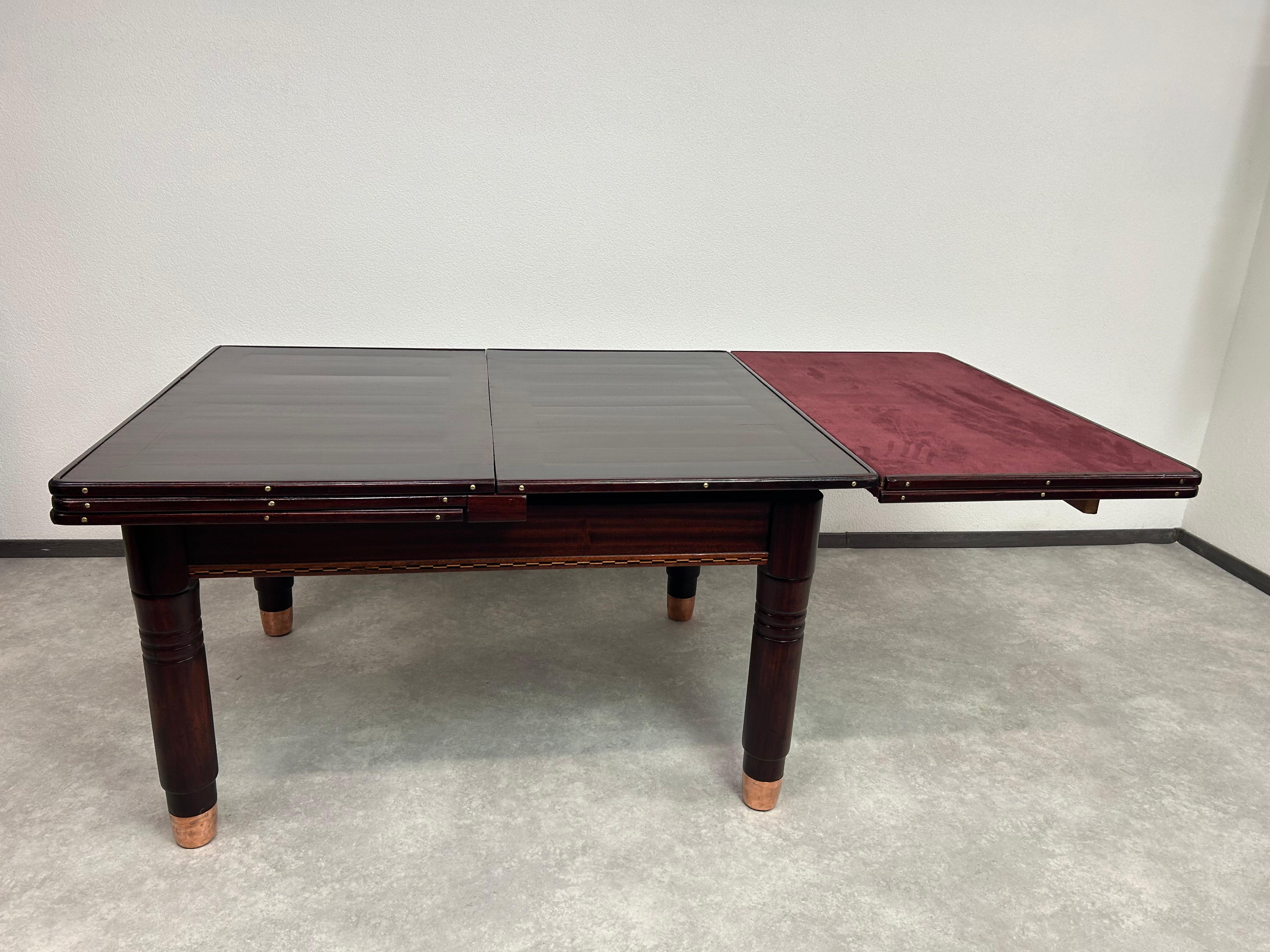Large secession dining table by Karoly Lingel Budapest For Sale 1