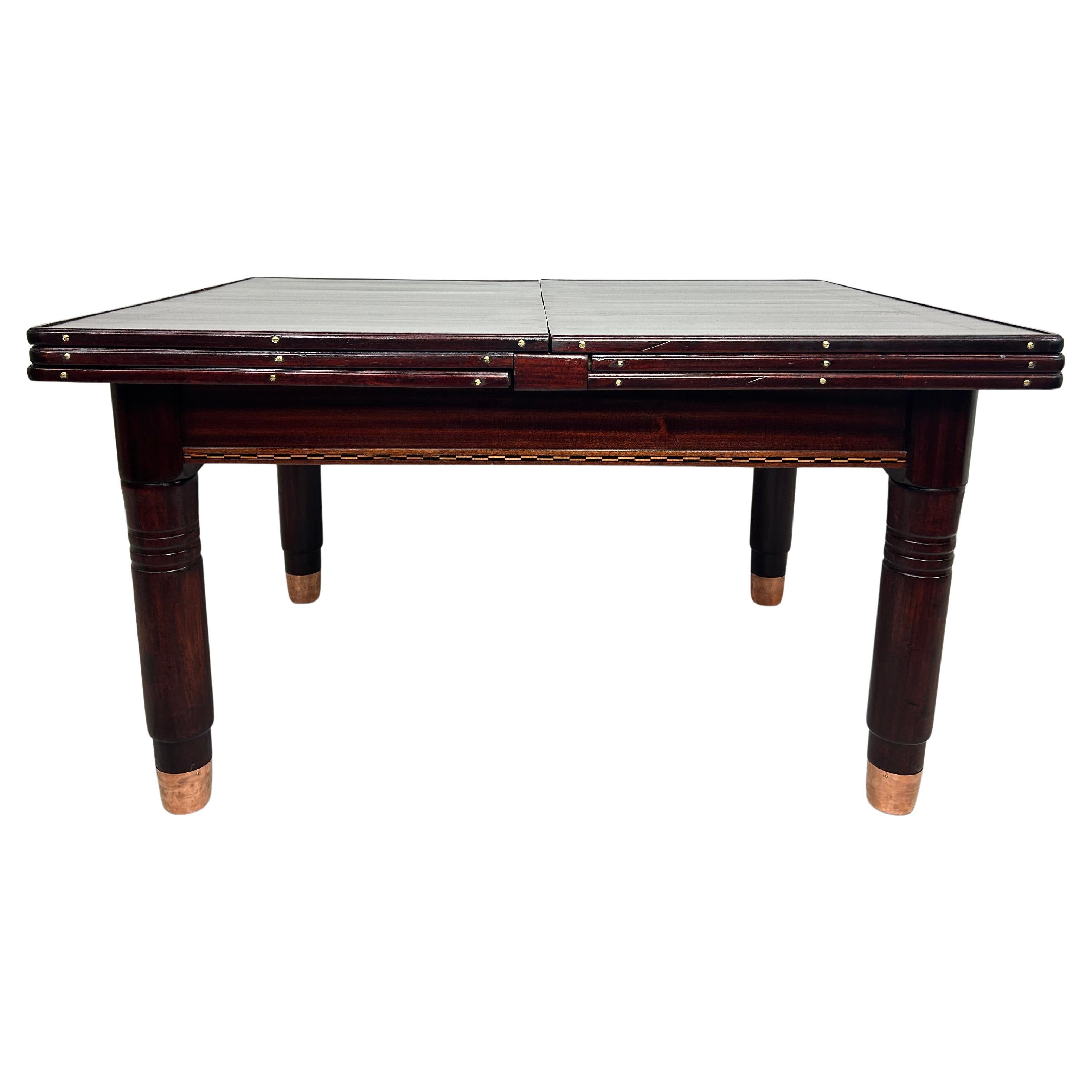 Large secession dining table by Karoly Lingel Budapest