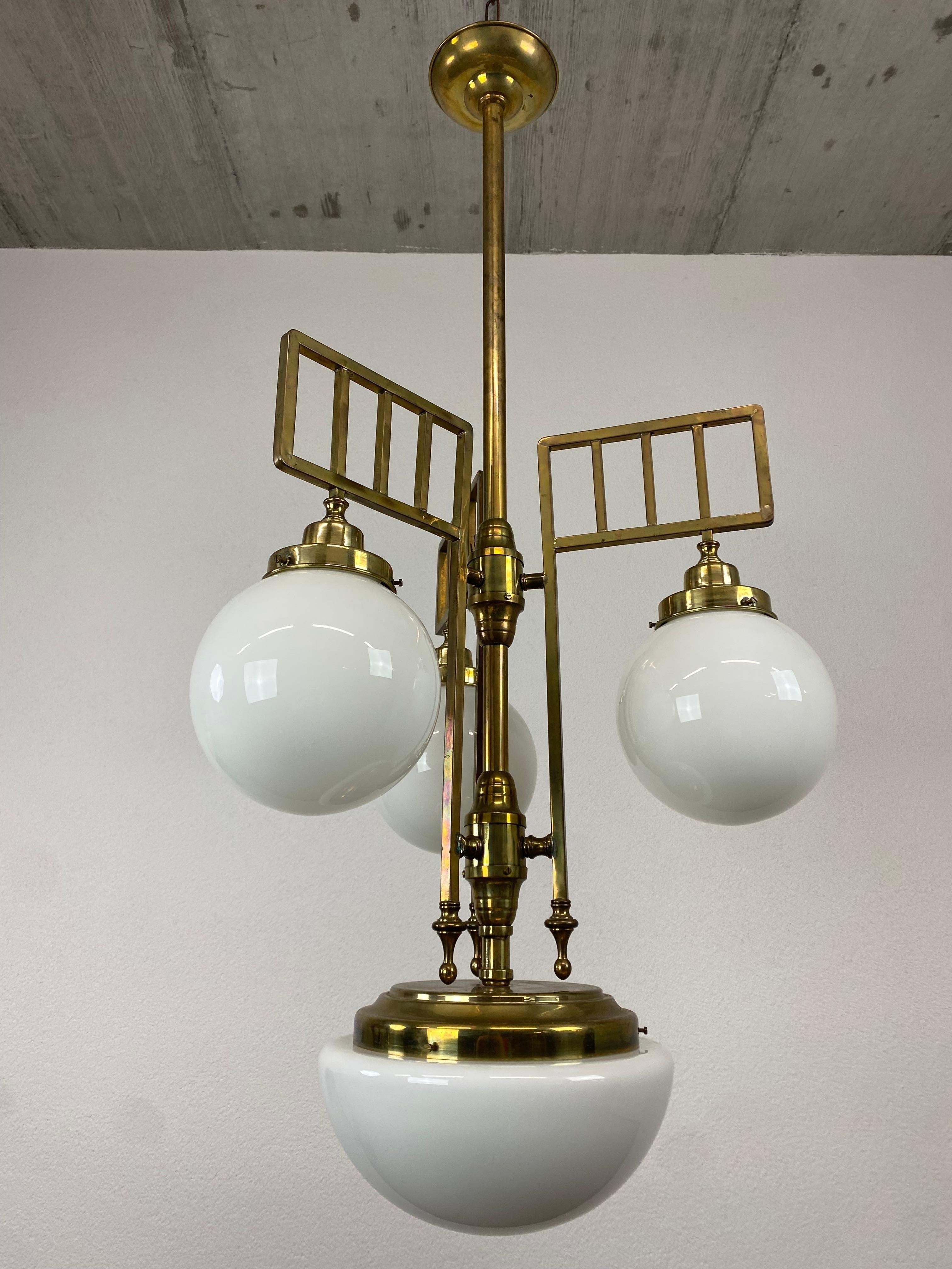 Brass Large Secession Hanging Lamp