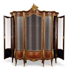 Large Second Empire Gilt Bronze and Marquetry Display Cabinet