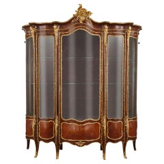 Large Second Empire Gilt Bronze and Marquetry Display Cabinet