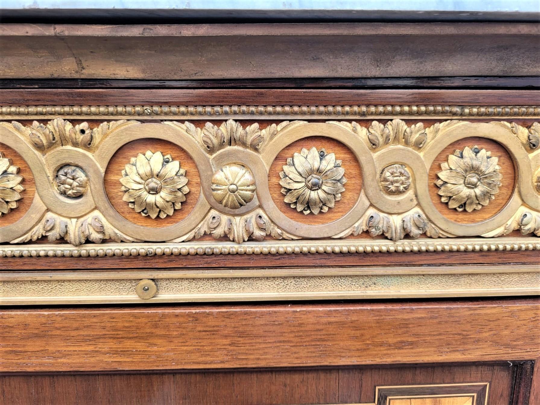 Large Secretaire With Flap In Marquetry, Late 19th Century For Sale 10