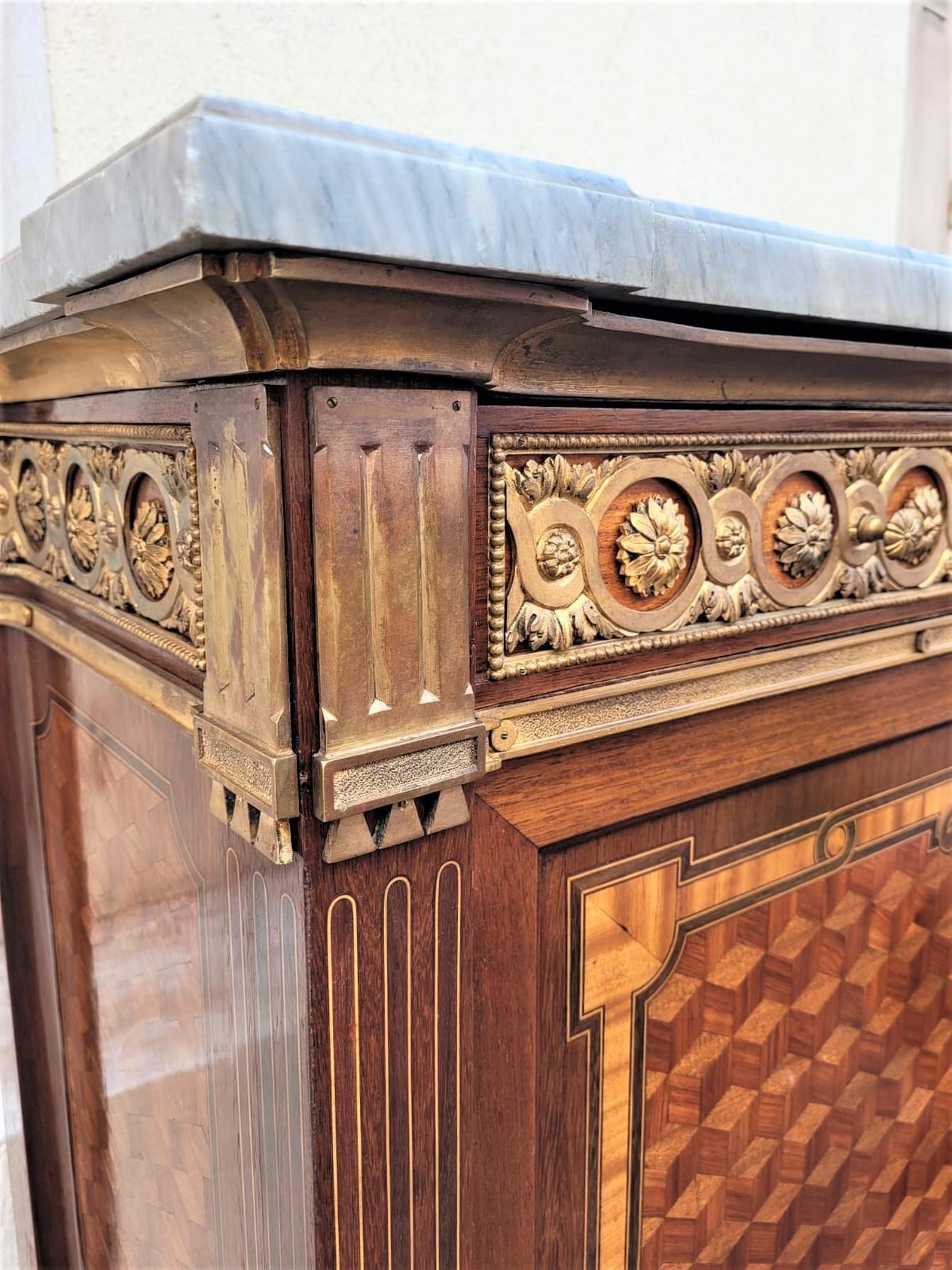 Large Secretaire With Flap In Marquetry, Late 19th Century For Sale 2