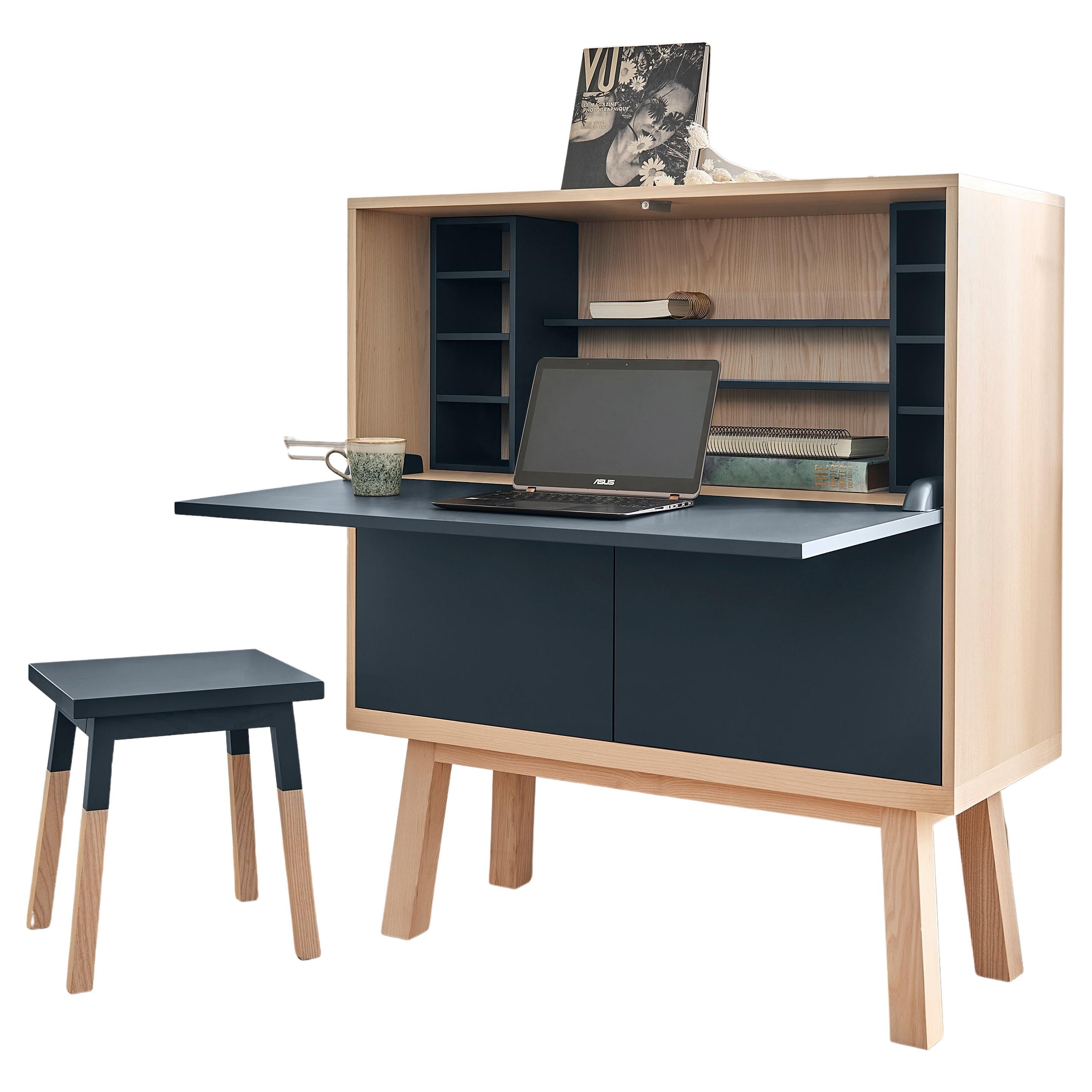 Großer Sekretär-Schreibtisch aus Eschenholz im Design Eric Gizard, Paris
