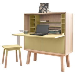 Großer großer Sekretär-Schreibtisch aus Eschenholz, hergestellt in Frankreich