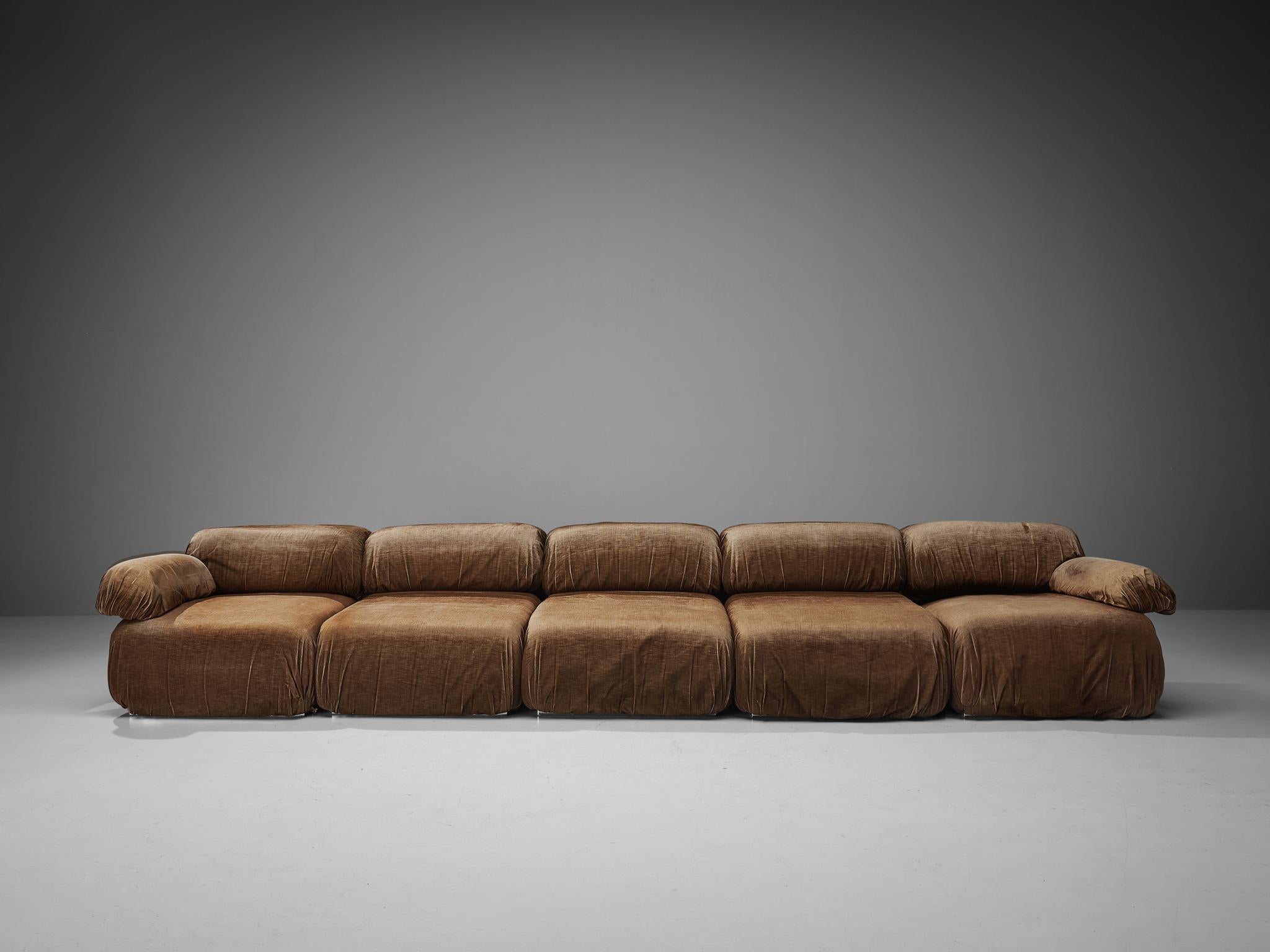 Roberto Iera for Felice Rossi Large Sectional Sofa in Brown Upholstery  2