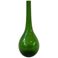Große Seda Schwedisches Glas Grüne Flasche Vase
