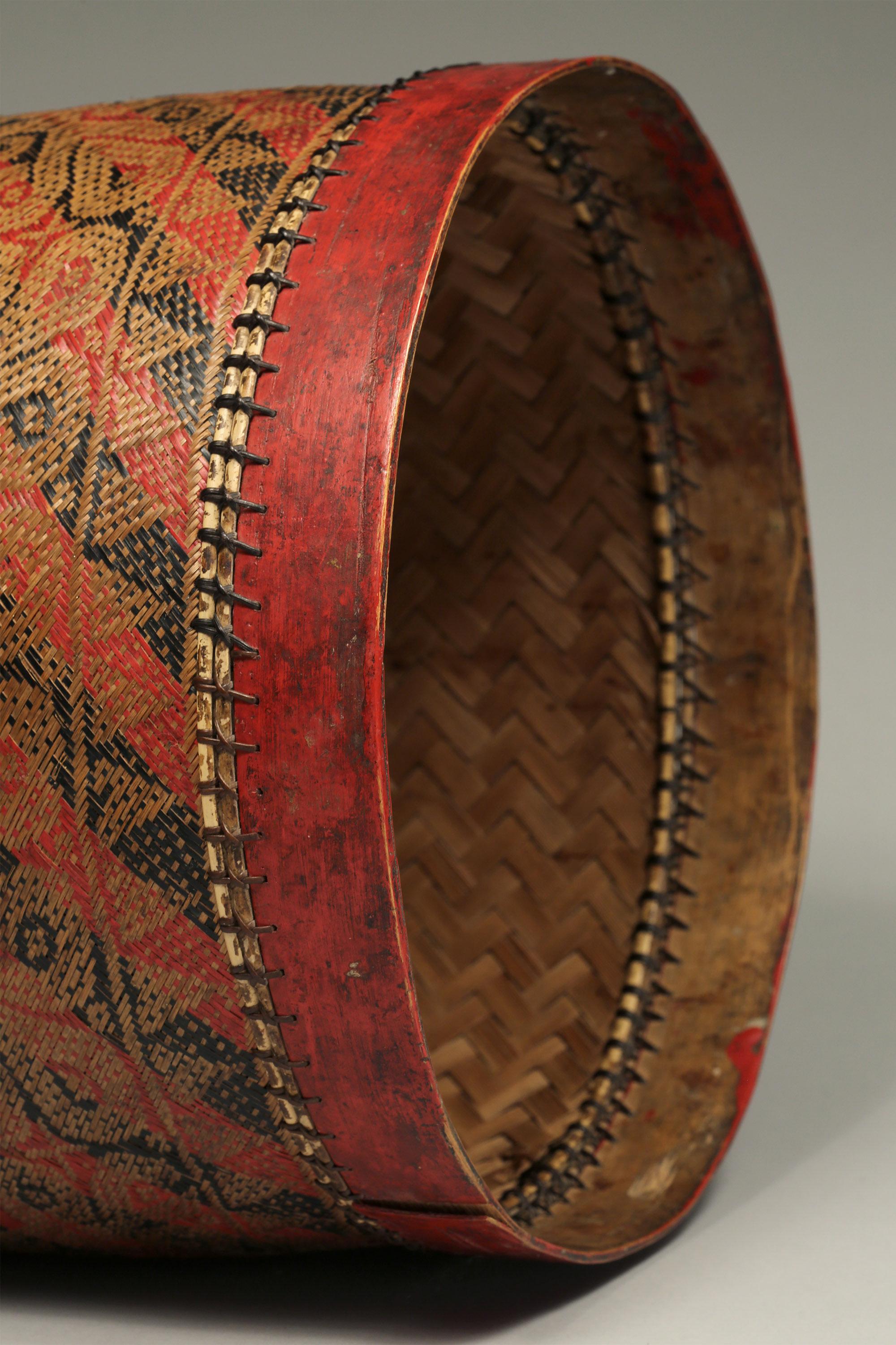 Tribal Large Dowry Basket from Iban Dayak, Sarawak, Early 20th Century