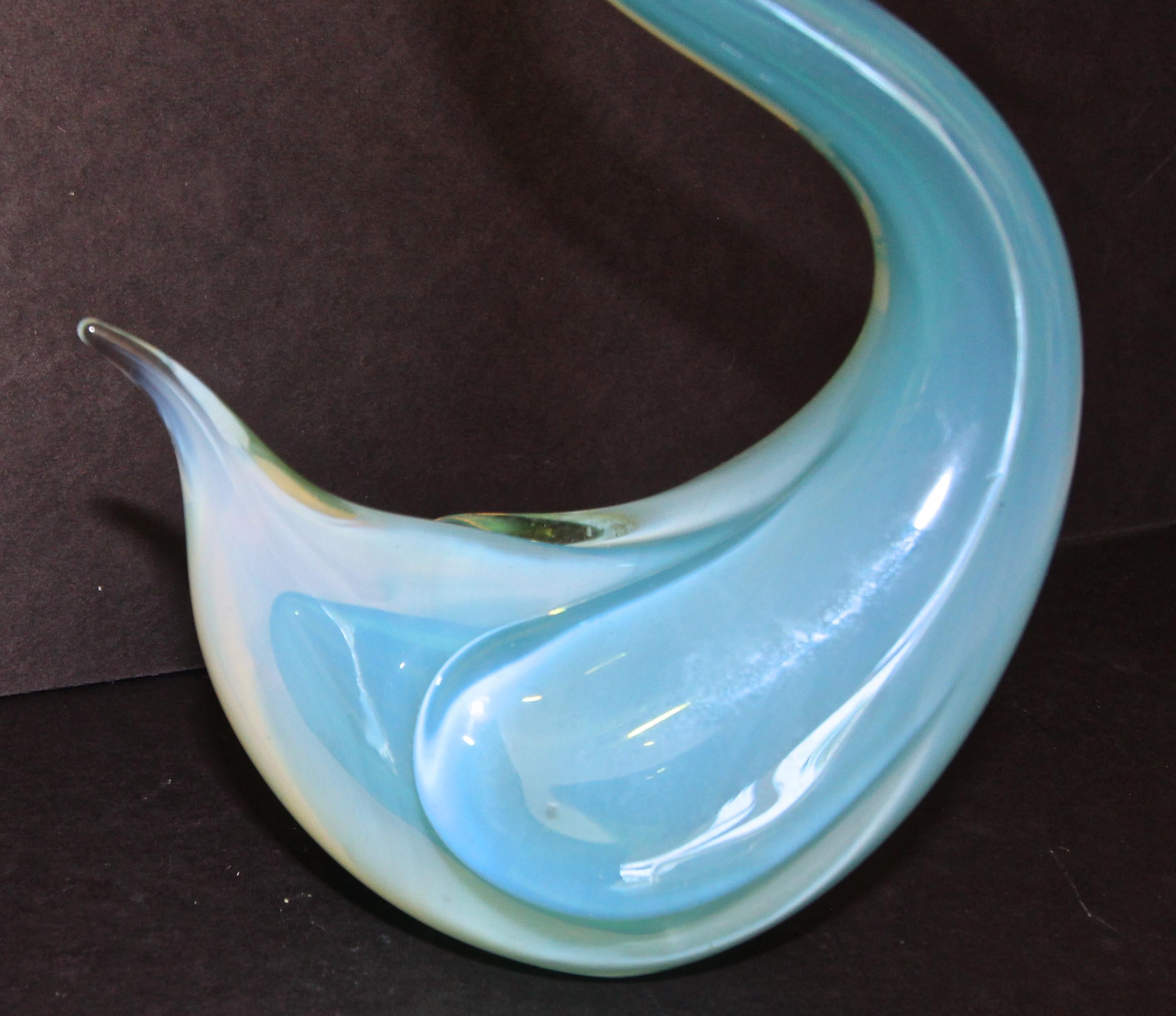 Large Seguso Murano, Aqua Blue Swan Figurine 6