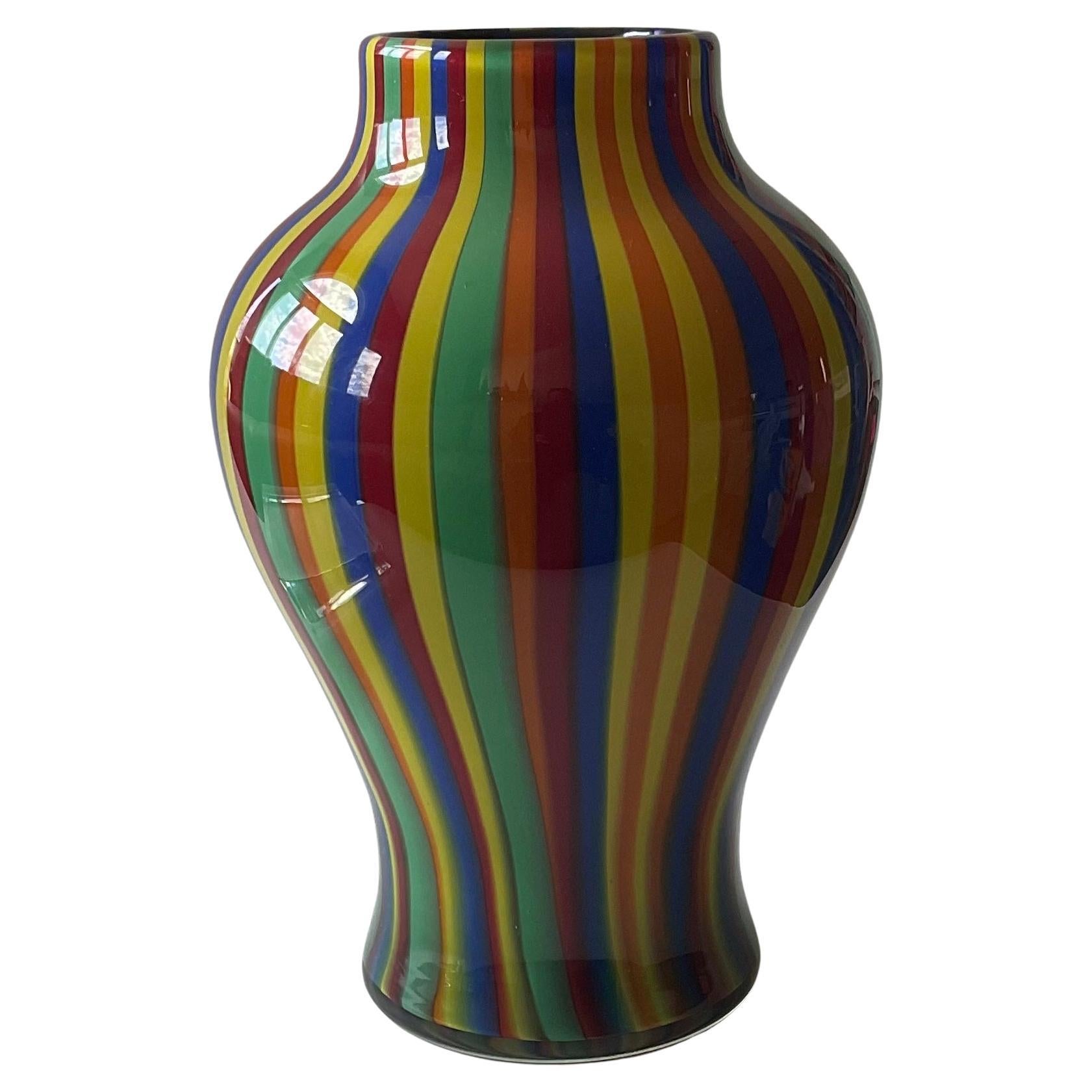 Große signierte Seguso Viro-Vase aus leuchtend blauem Muranoglas 