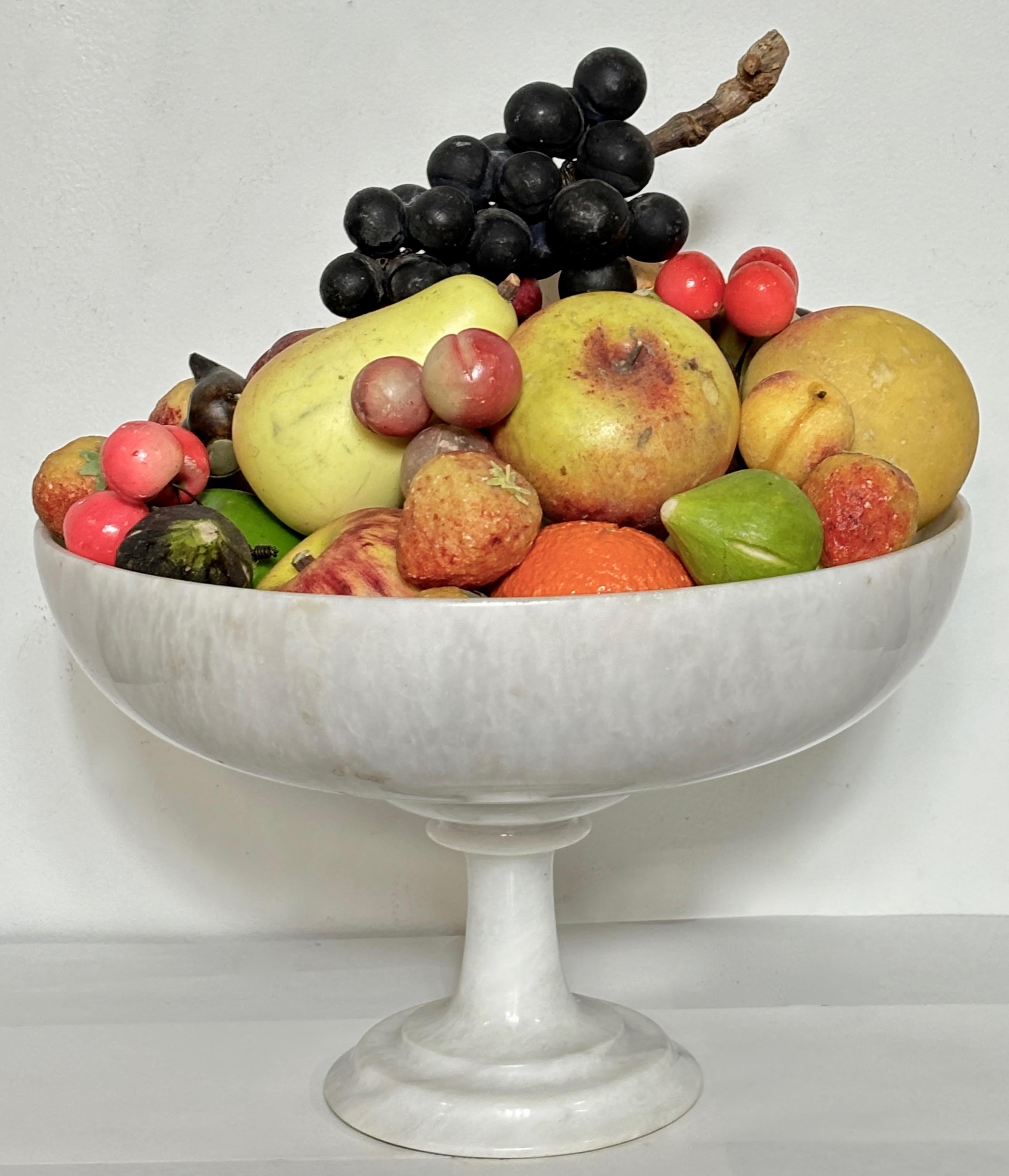 Large Selection of Italian Carved and Painted Stone Fruit 4