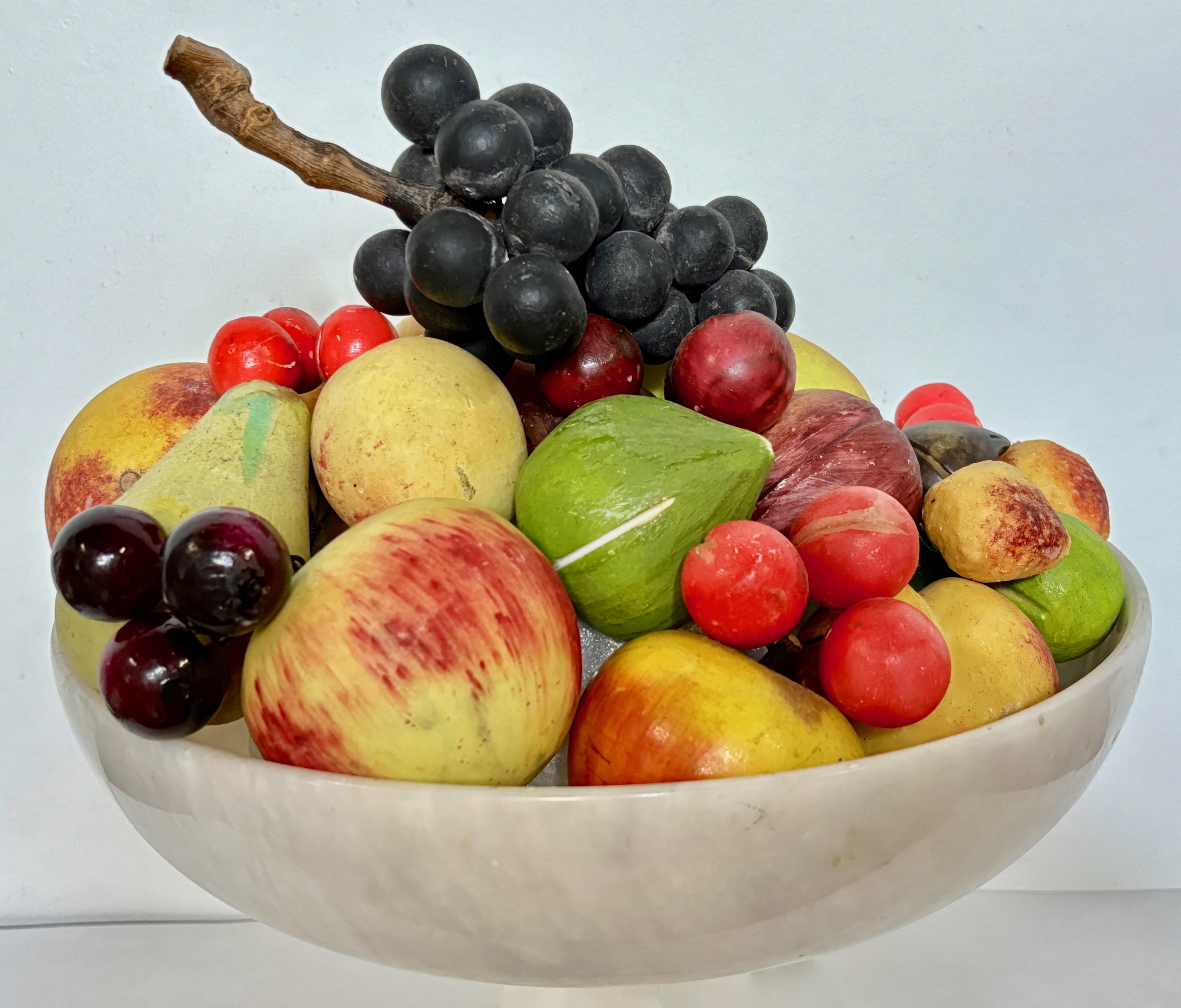Large Selection of Italian Carved and Painted Stone Fruit 5