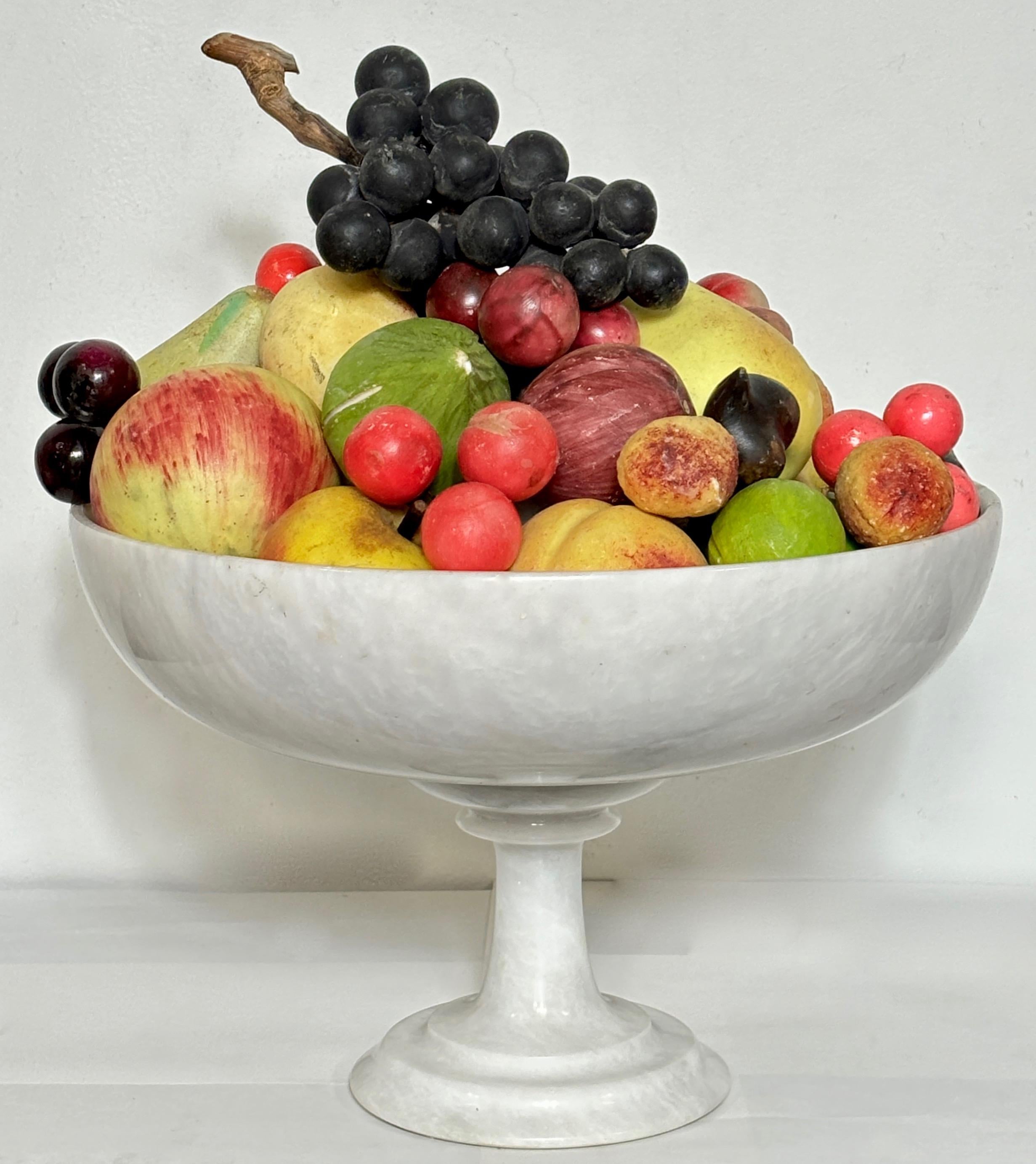Large Selection of Italian Carved and Painted Stone Fruit 6