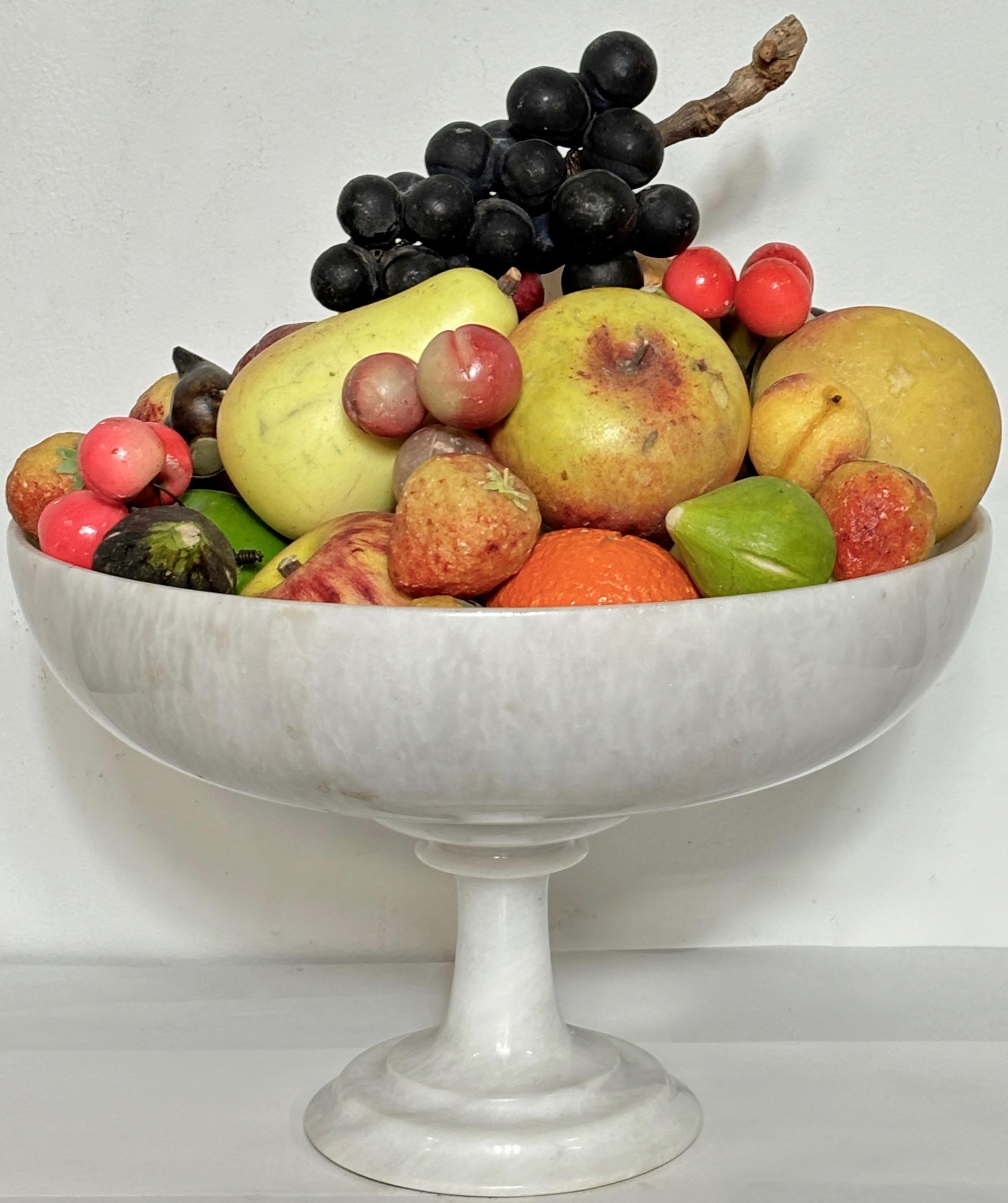 Large Selection of Italian Carved and Painted Stone Fruit In Good Condition In San Francisco, CA