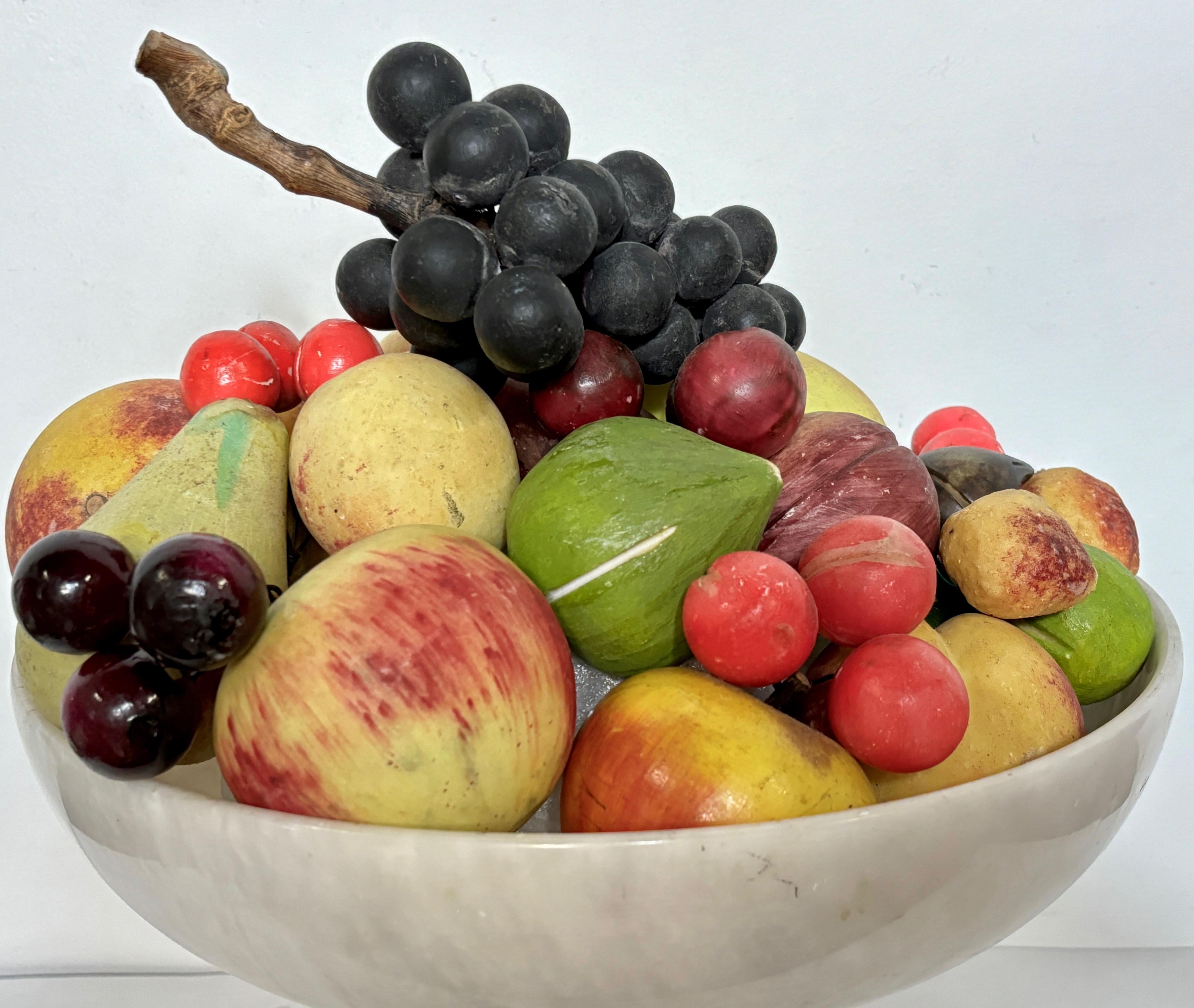 Large Selection of Italian Carved and Painted Stone Fruit 2
