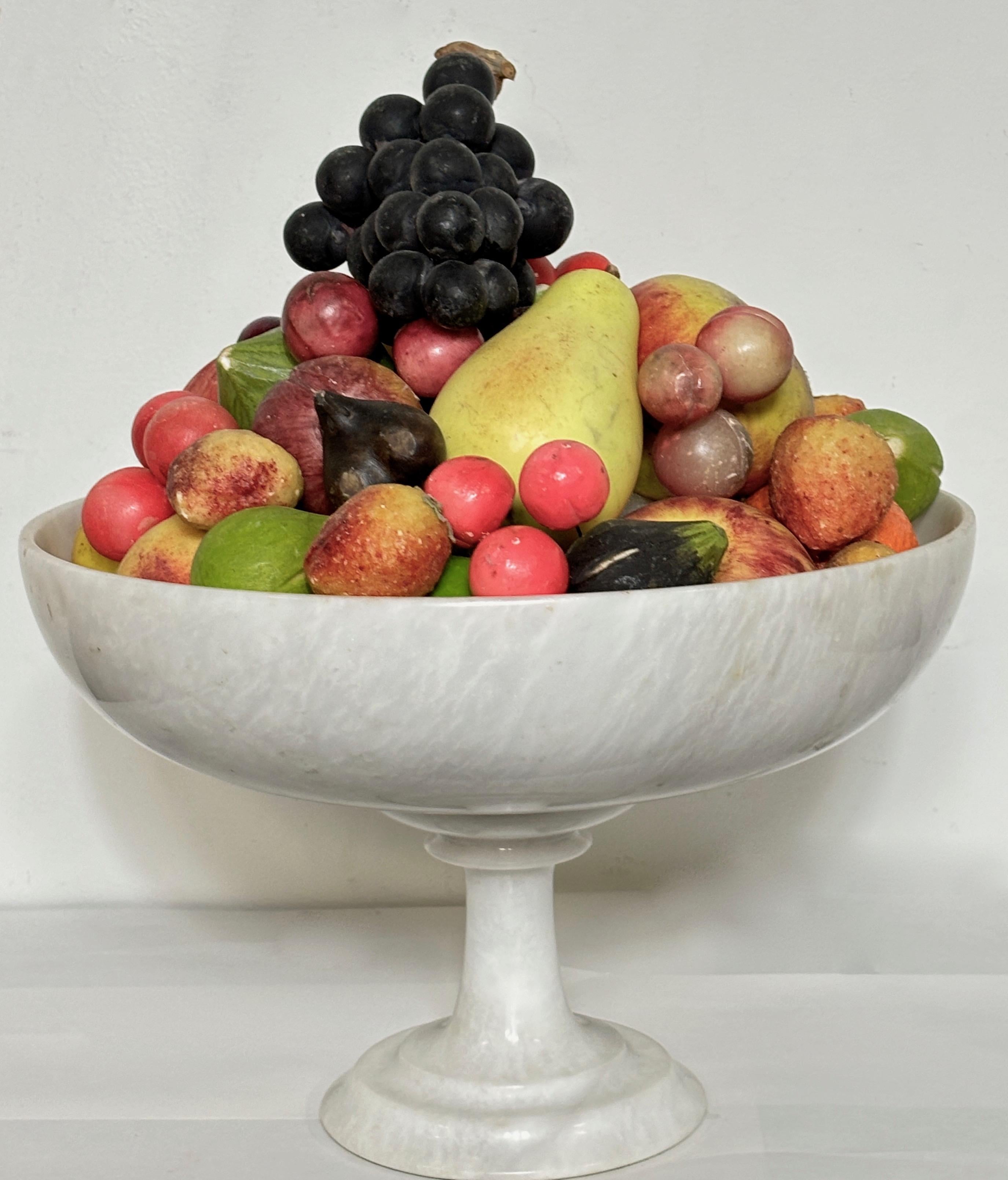 Large Selection of Italian Carved and Painted Stone Fruit 3