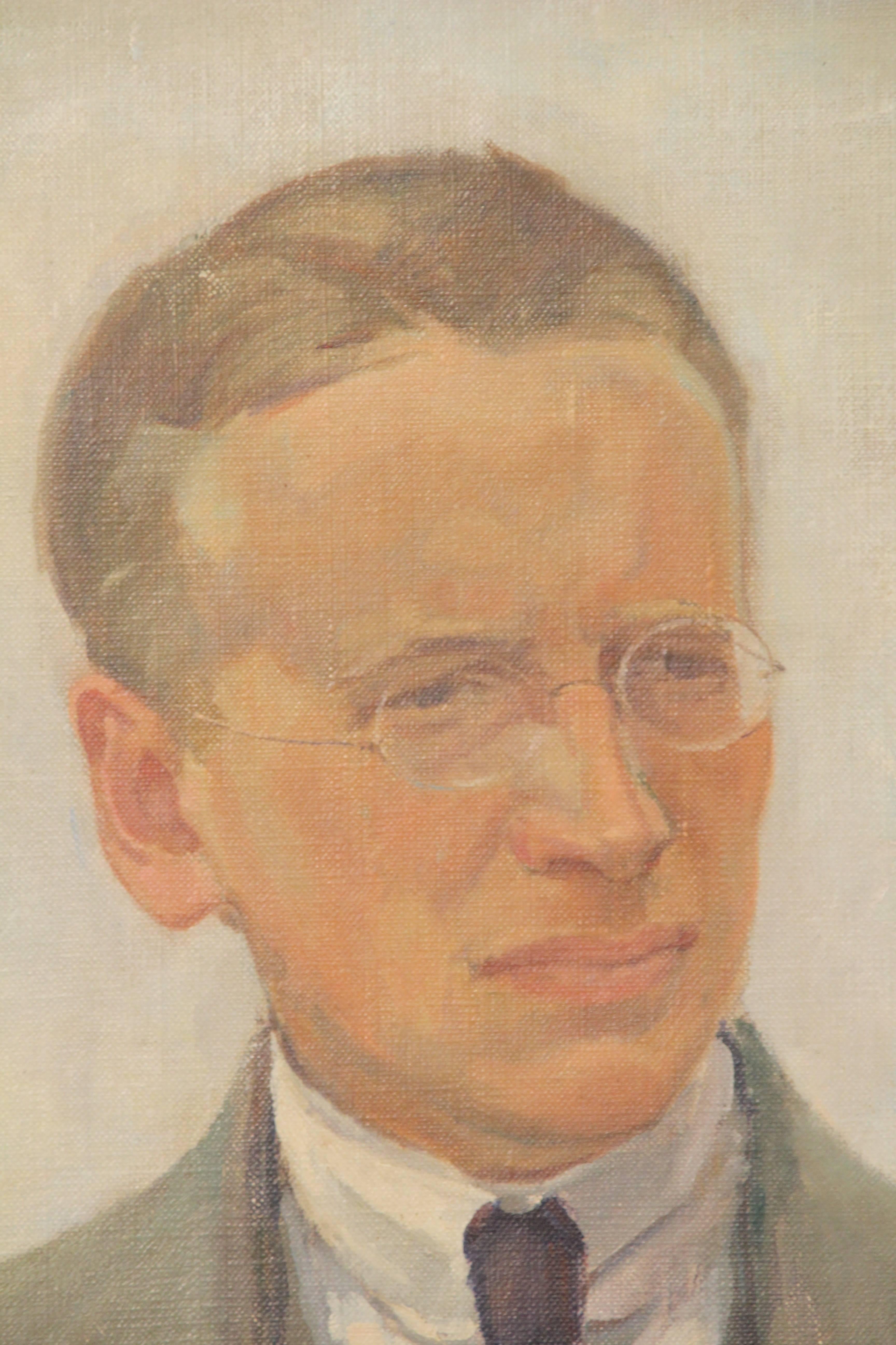 20th Century Large Self Portrait Painted by Sigurd Kielland Brandt, 1922