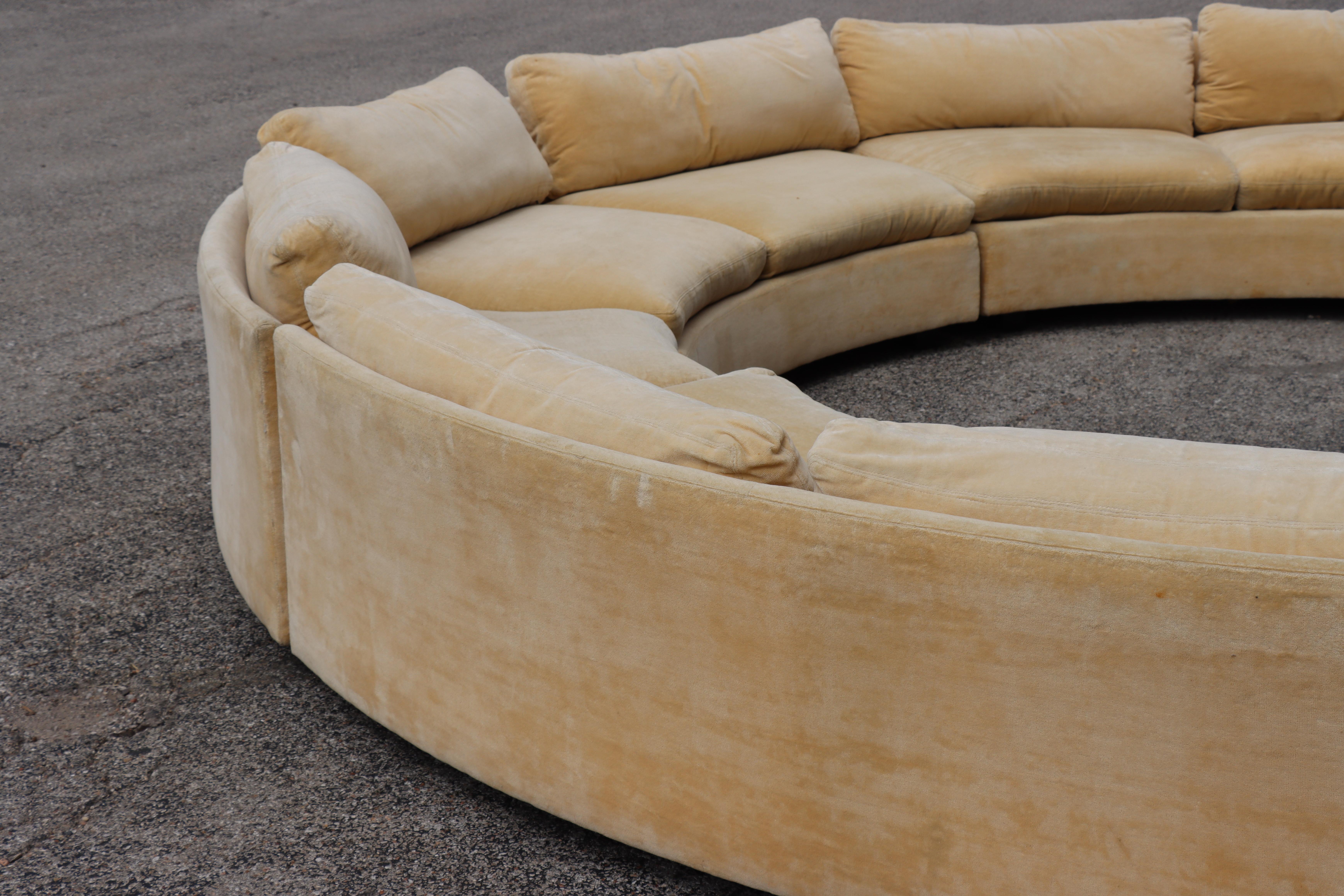 Large Semi-Circle Sectional by Milo Baughman for Thayer Coggin, 1970s 2
