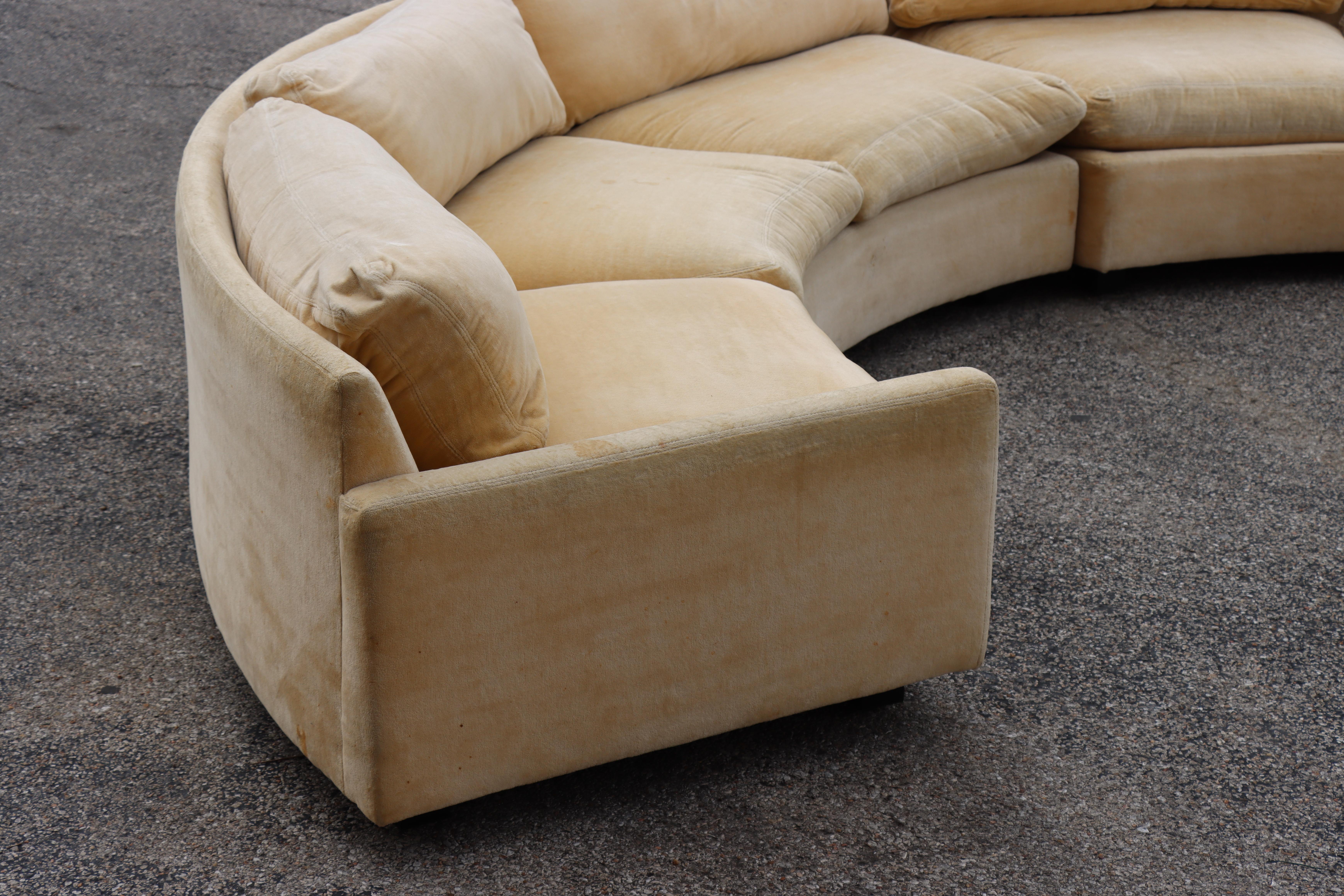 Large Semi-Circle Sectional by Milo Baughman for Thayer Coggin, 1970s 3
