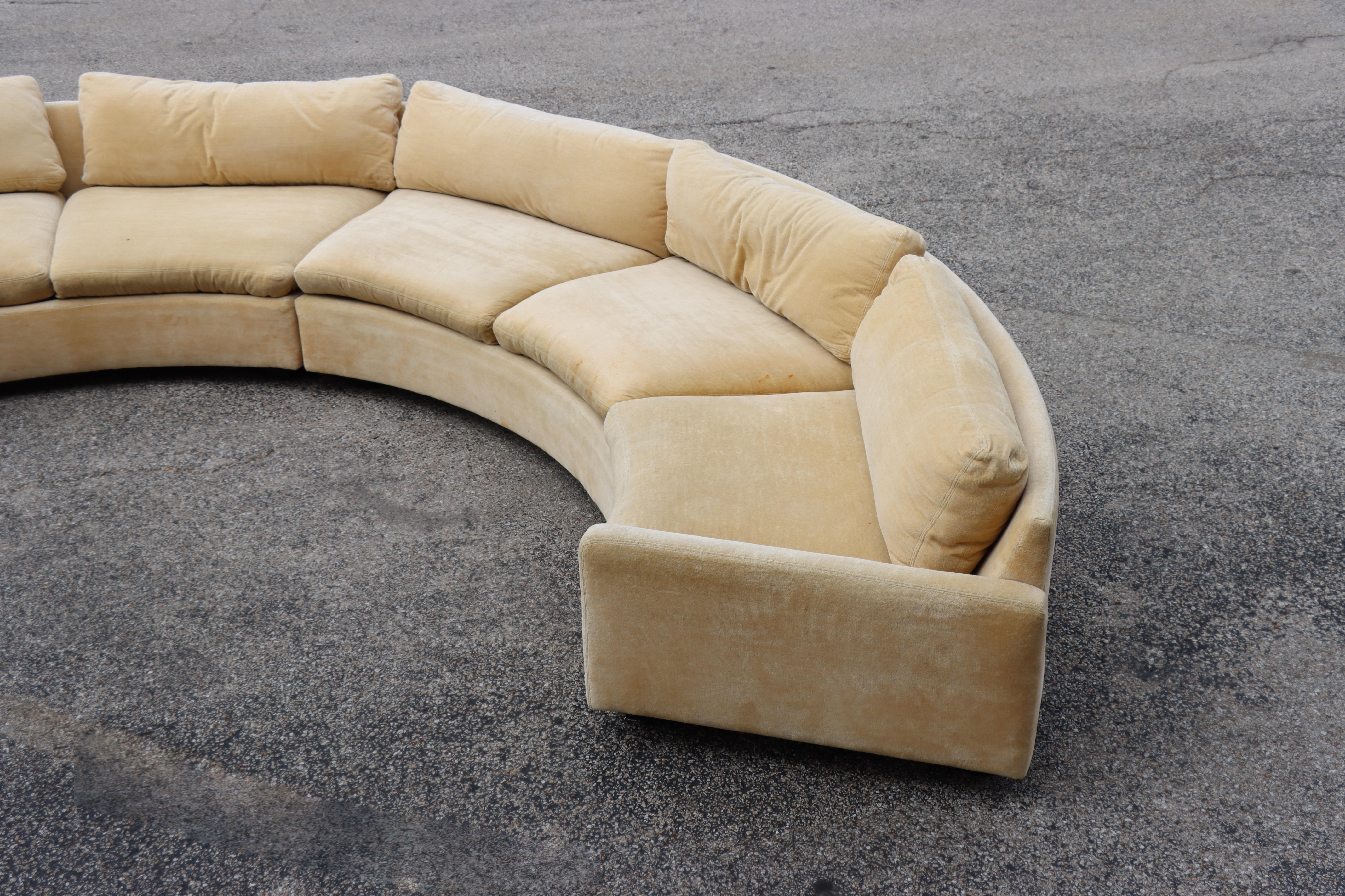 Mid-Century Modern Large Semi-Circle Sectional by Milo Baughman for Thayer Coggin, 1970s
